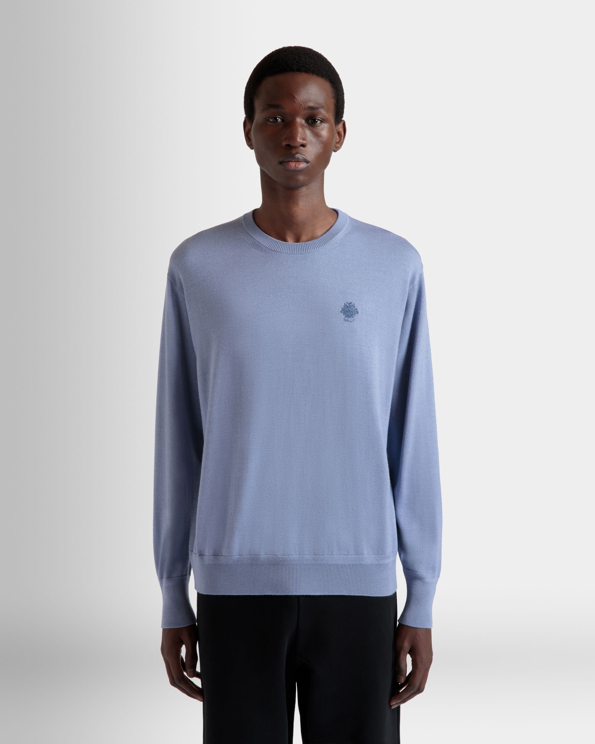 Jersey De Mezcla De Lana Y Cachemira Light Blue - Hombre - Bally - 08