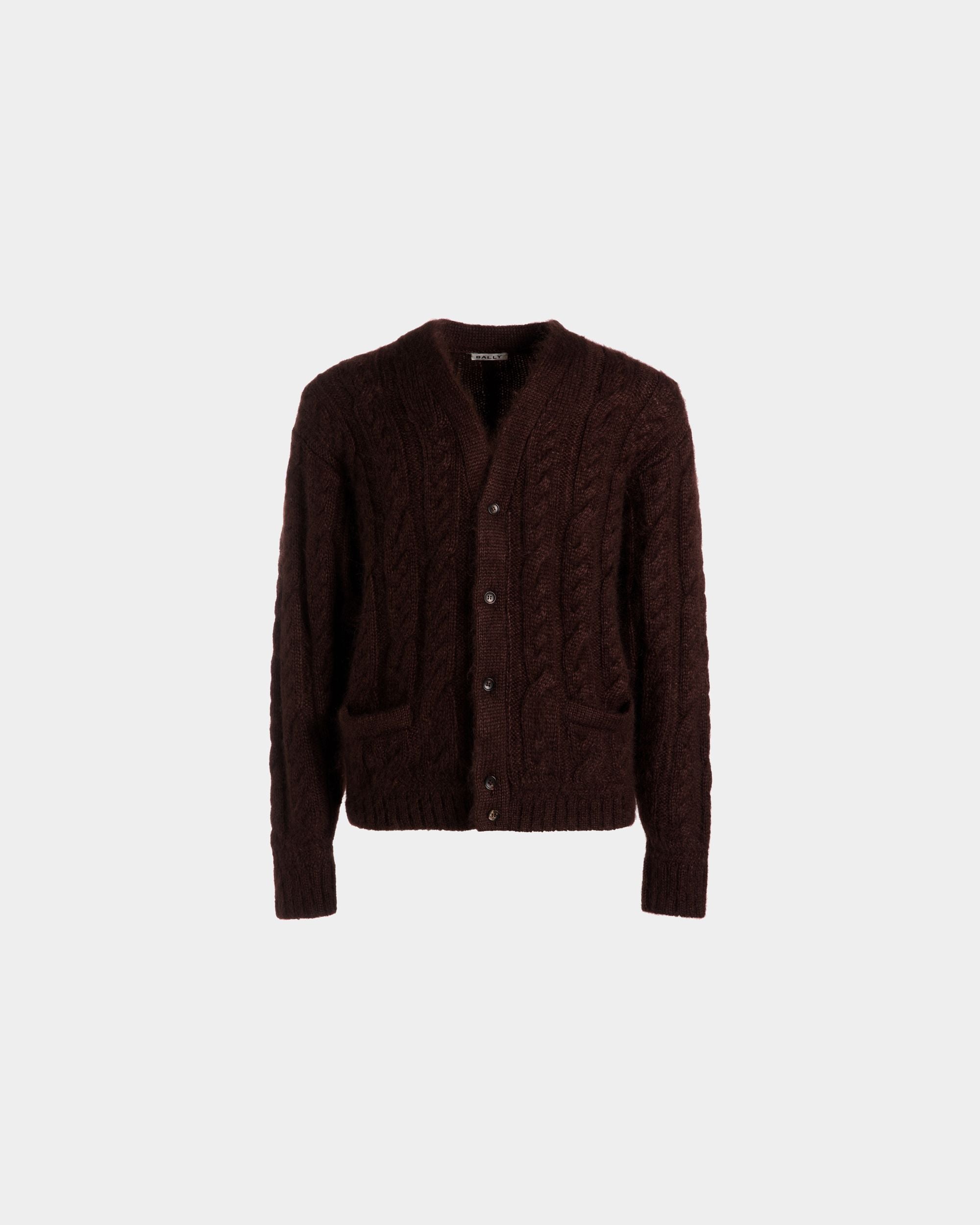 Cardigan En Mohair Et Soie Marron Homme Bally