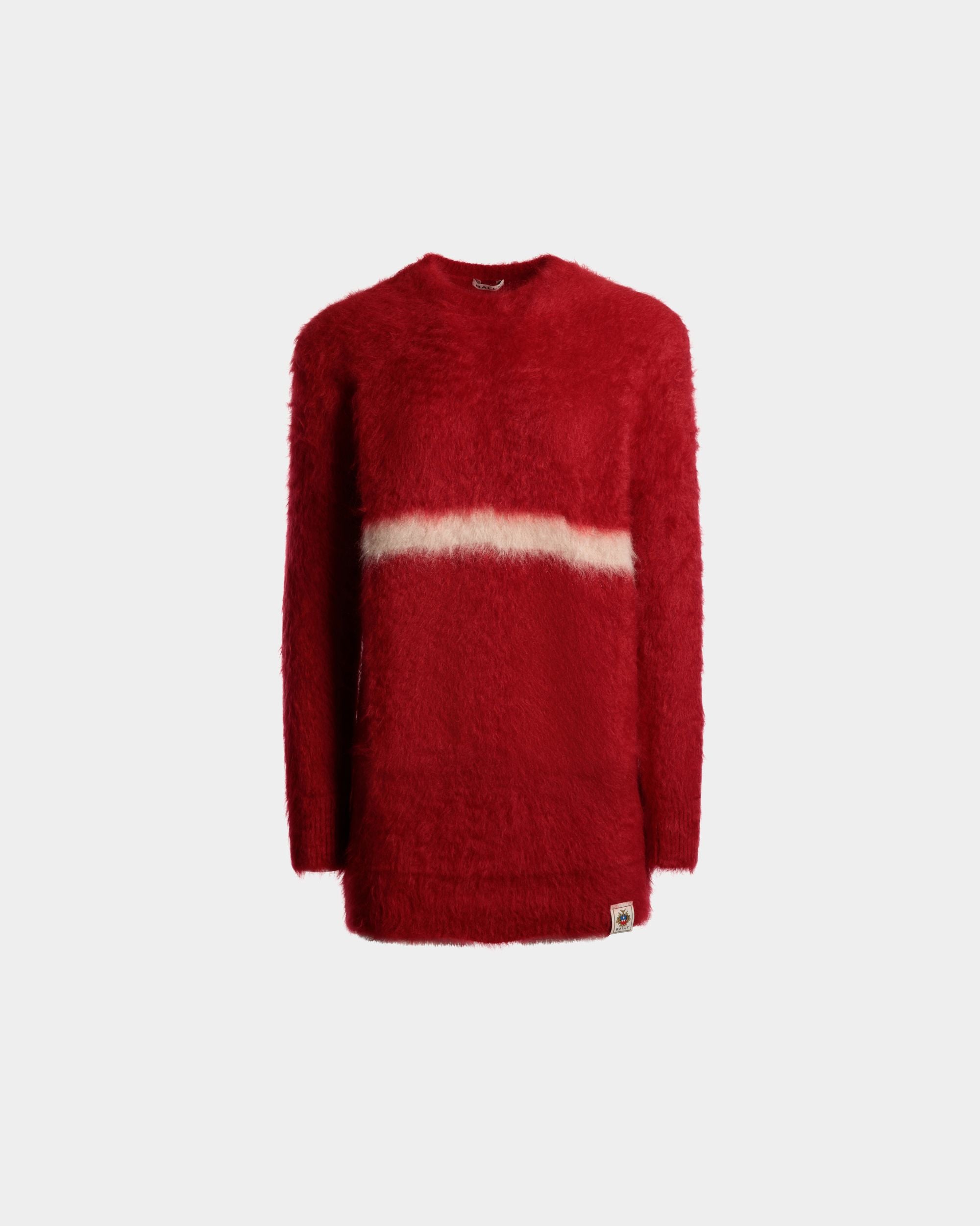 Crewneck Sweater In Red Mohair And Silk - Men's - Bally - 01