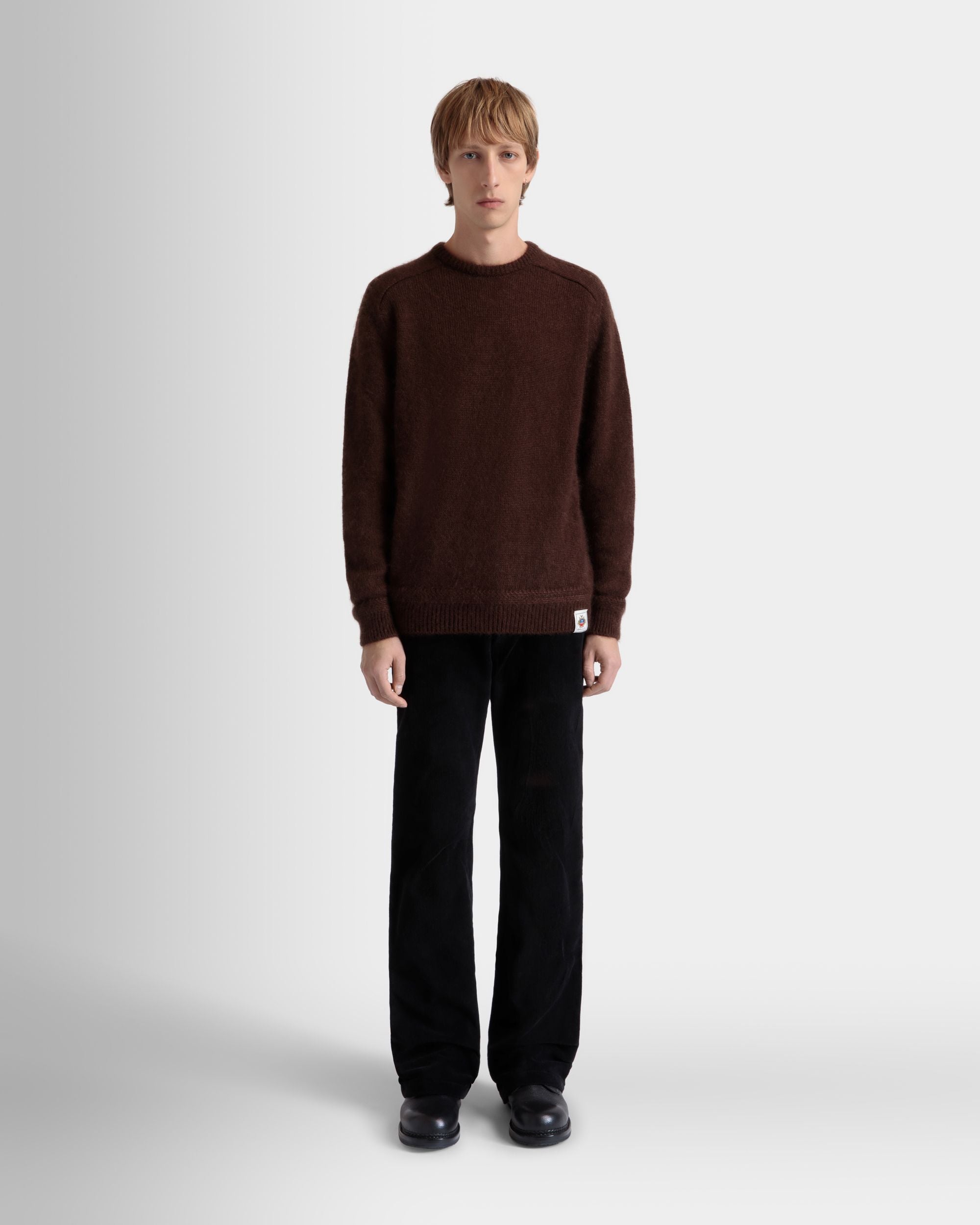 Pull Ras-Du-Cou En Mohair Et Soie Marron - Homme - Bally - 02