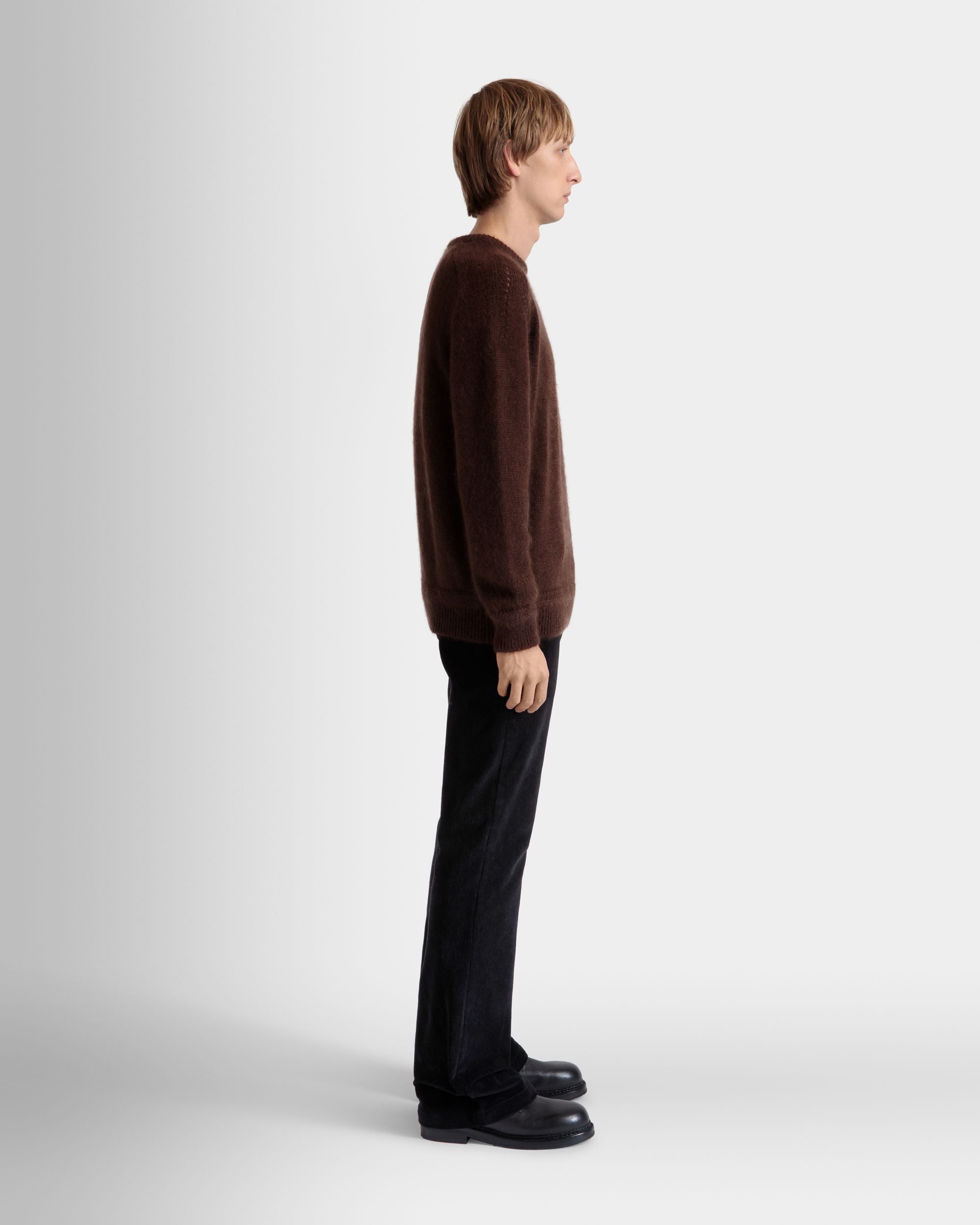 Pull Ras-Du-Cou En Mohair Et Soie Marron - Homme - Bally - 05