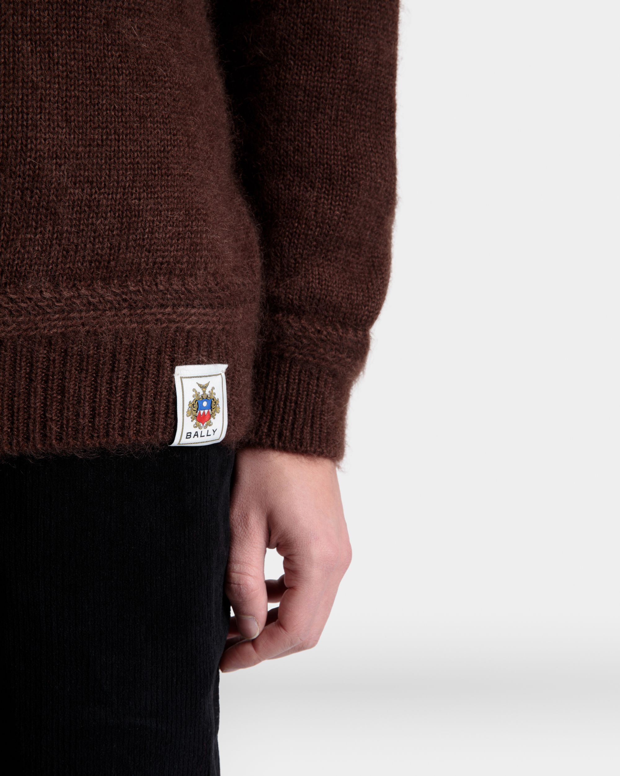 Pull Ras-Du-Cou En Mohair Et Soie Marron - Homme - Bally - 08