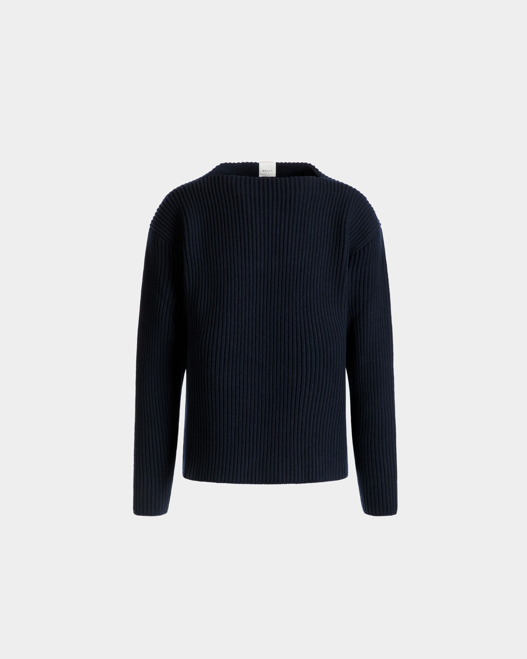 Pull Ras-Du-Cou En Laine Navy Blue - Homme - Bally - 01