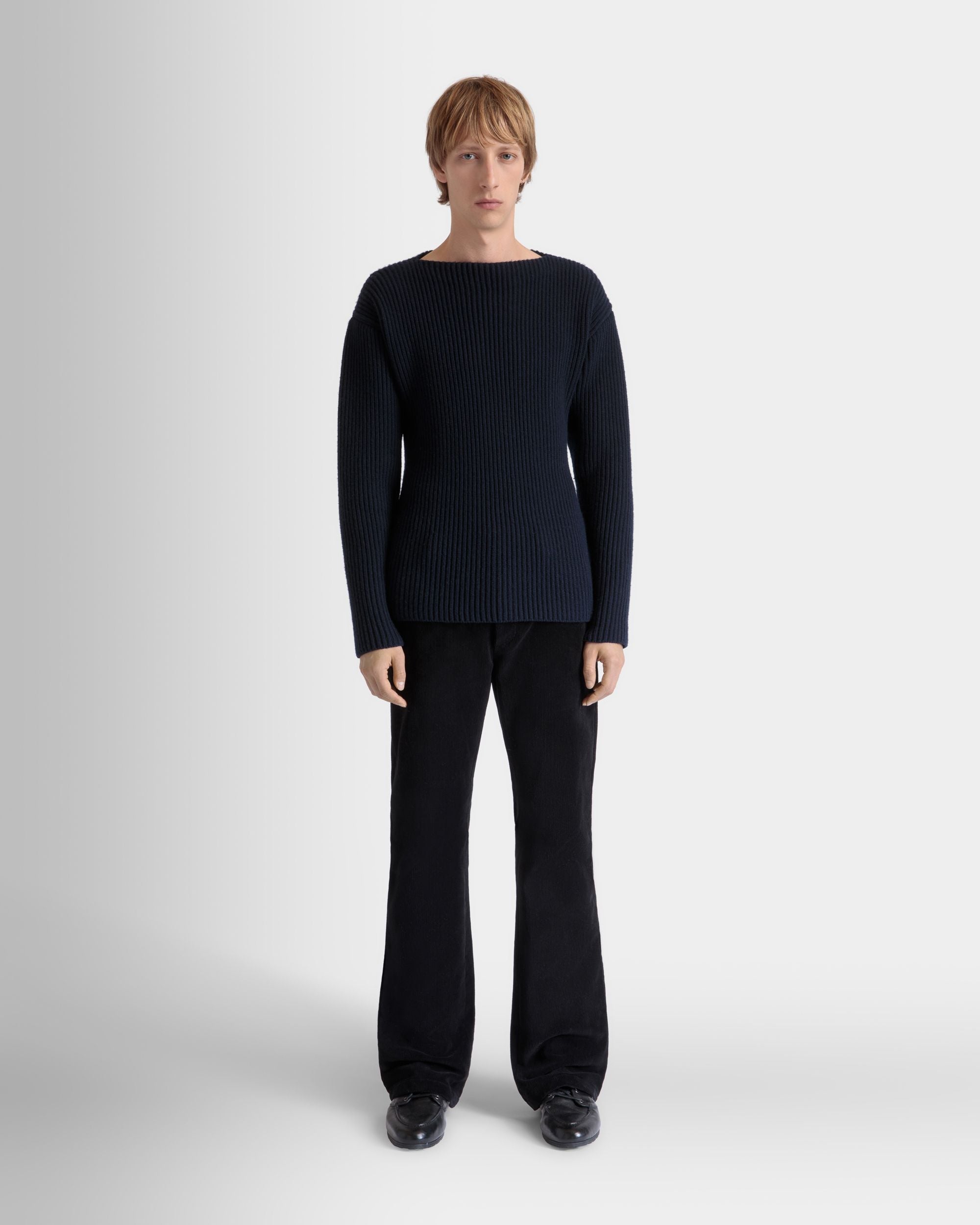 Pull Ras-Du-Cou En Laine Navy Blue - Homme - Bally - 02