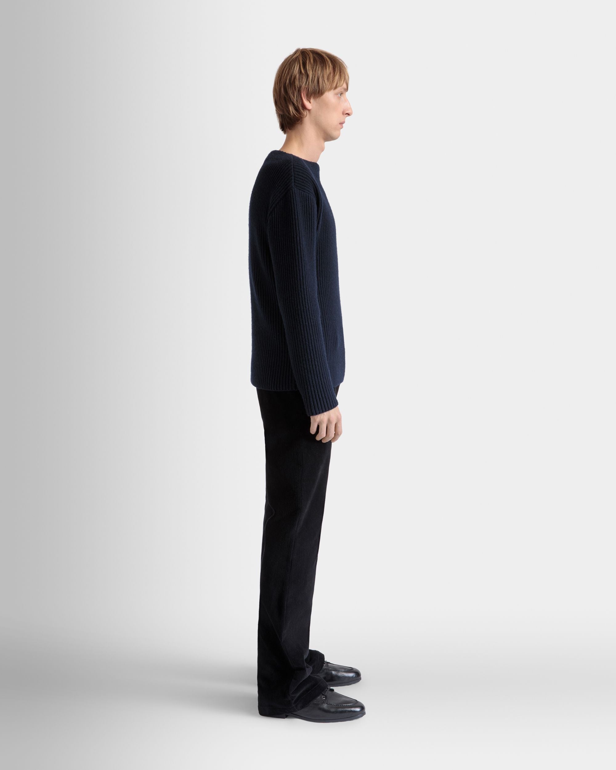Pull Ras-Du-Cou En Laine Navy Blue - Homme - Bally - 05