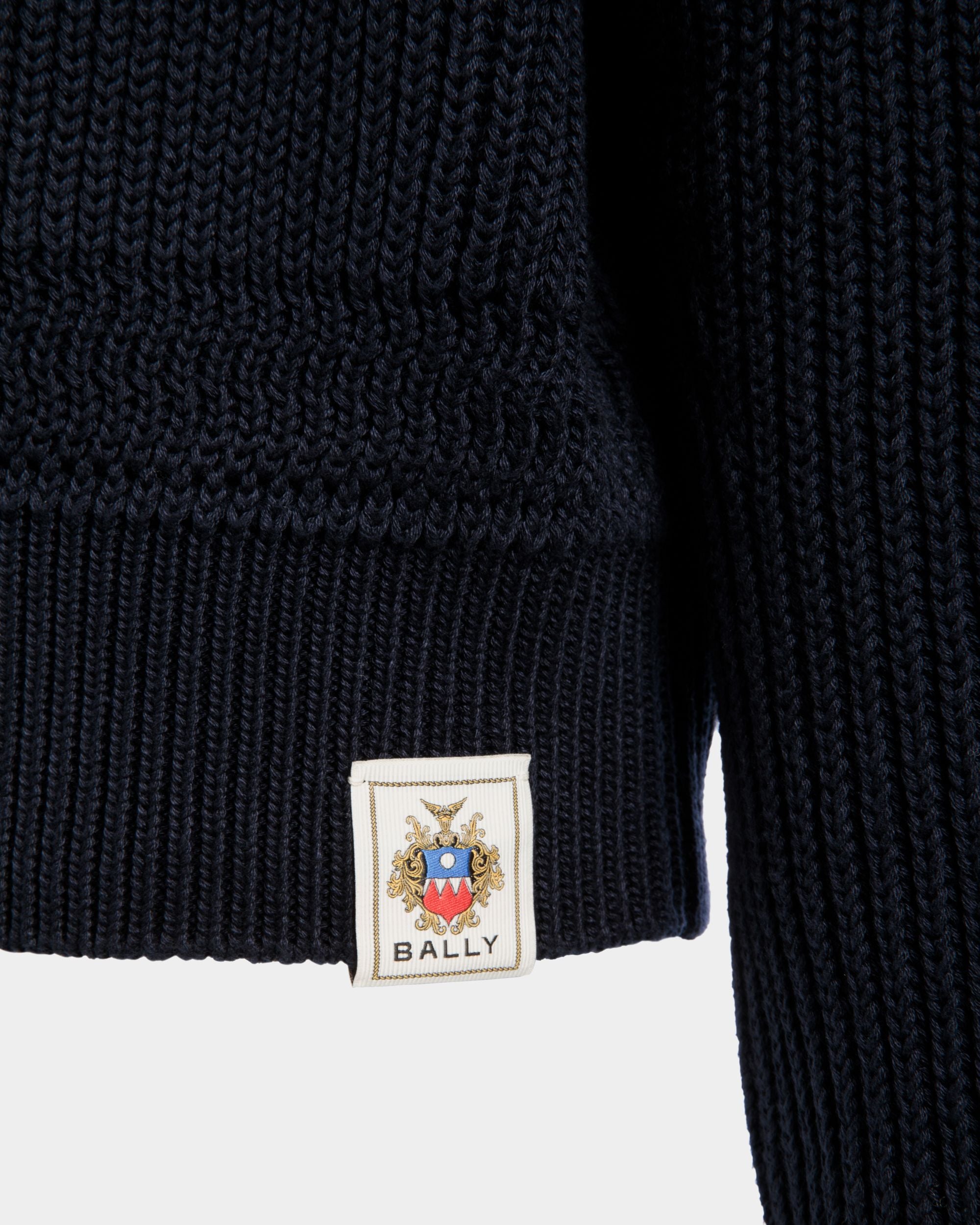 Pull Ras-Du-Cou En Coton Navy Blue - Homme - Bally - 04