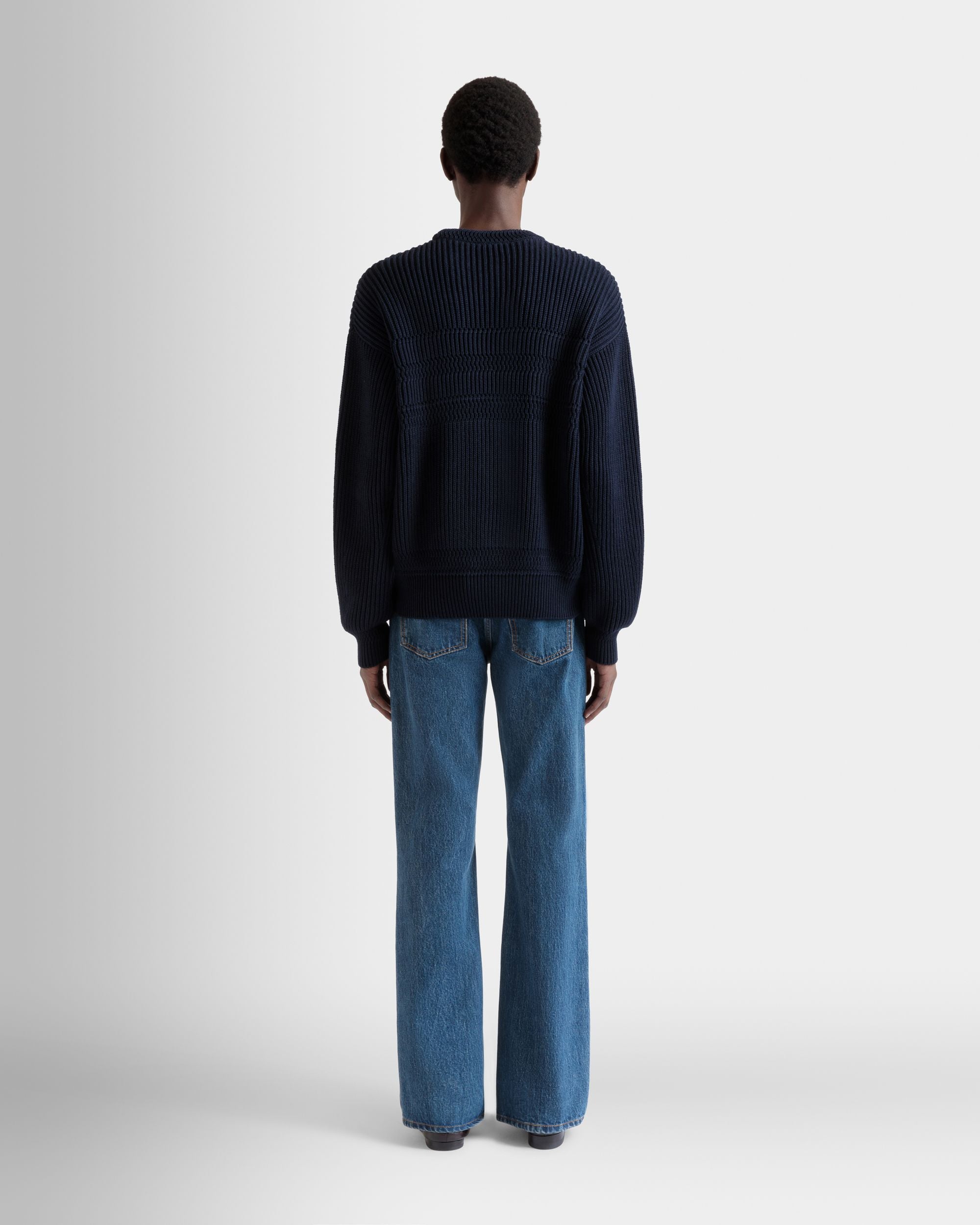 Pull Ras-Du-Cou En Coton Navy Blue - Homme - Bally - 06