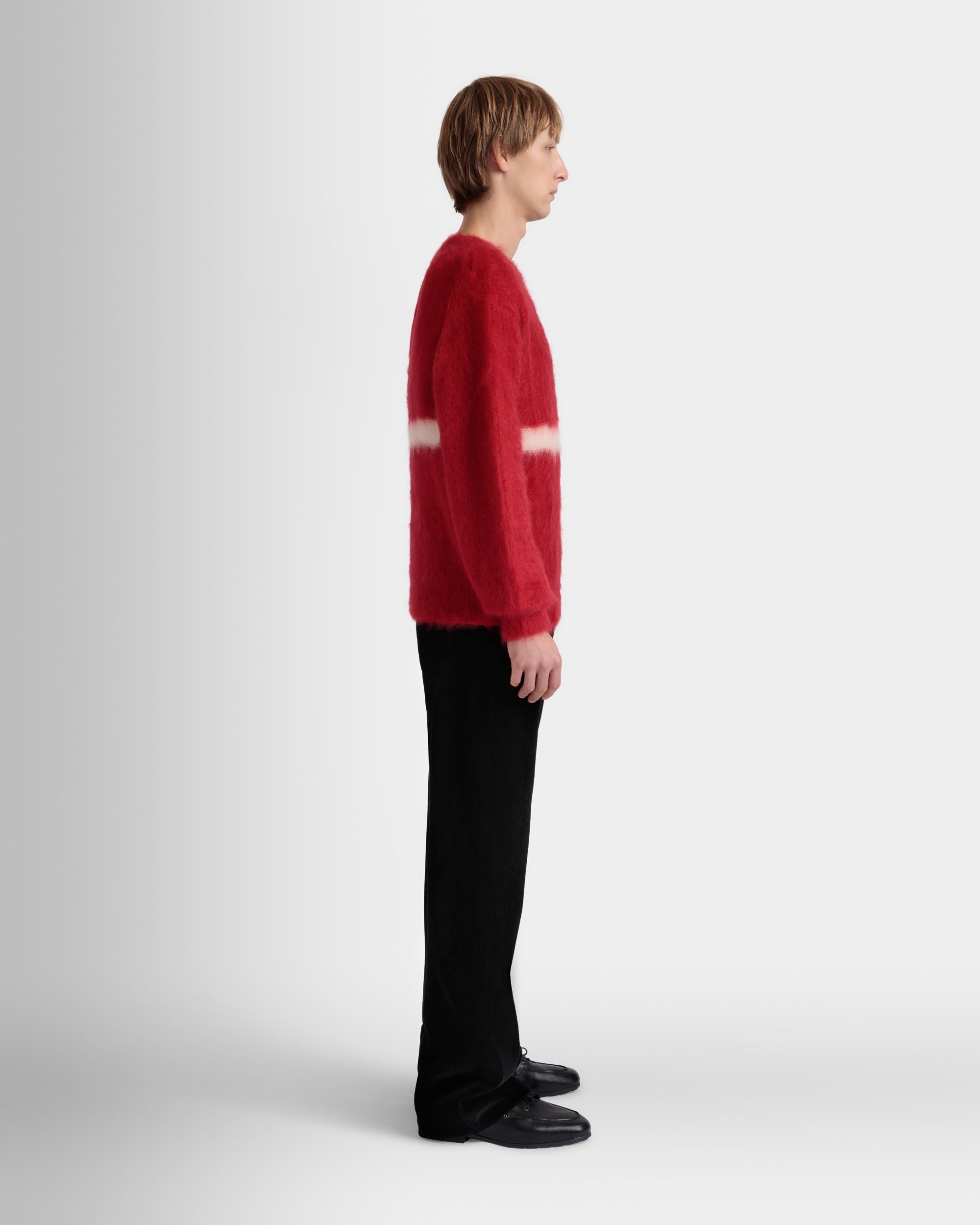 Crewneck Sweater In Red Mohair And Silk - Men's - Bally - 05