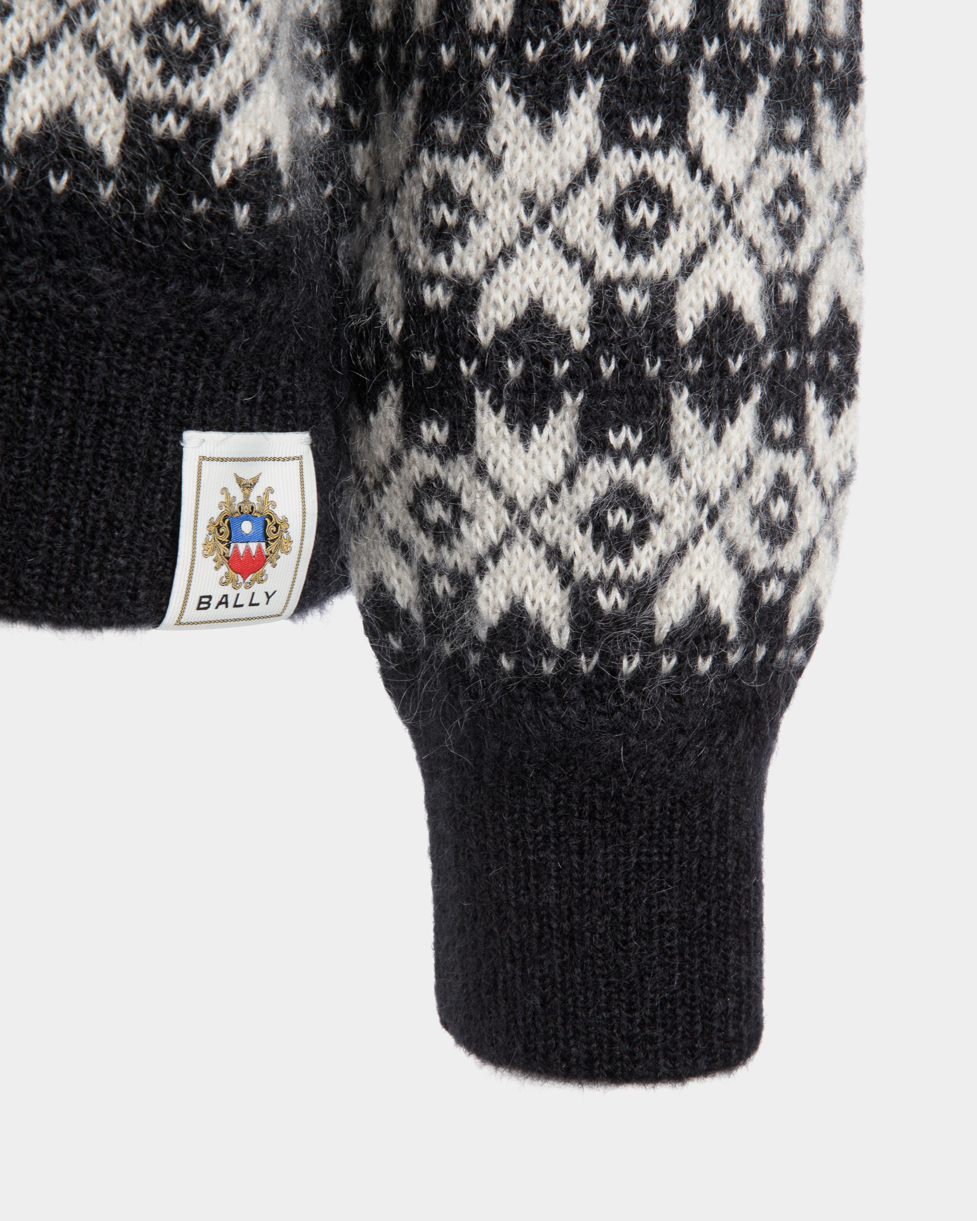 Pull Ras-Du-Cou En Mohair Et Soie Noir Et Blanc - Homme - Bally - 04
