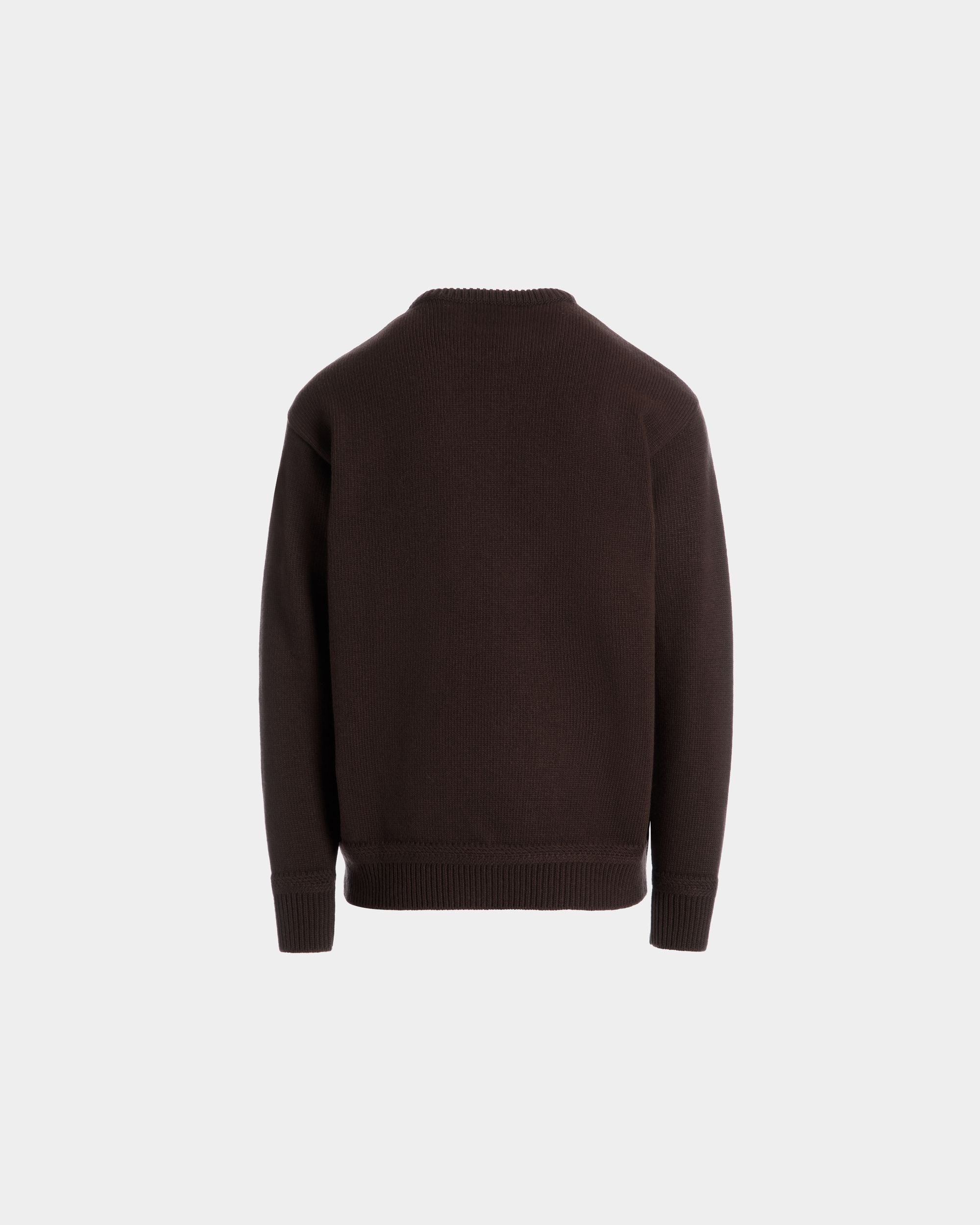 Jersey De Cuello Redondo De La Cápsula Winter De Lana Ébano Con Alpine Flowers - Hombre - Bally - 07