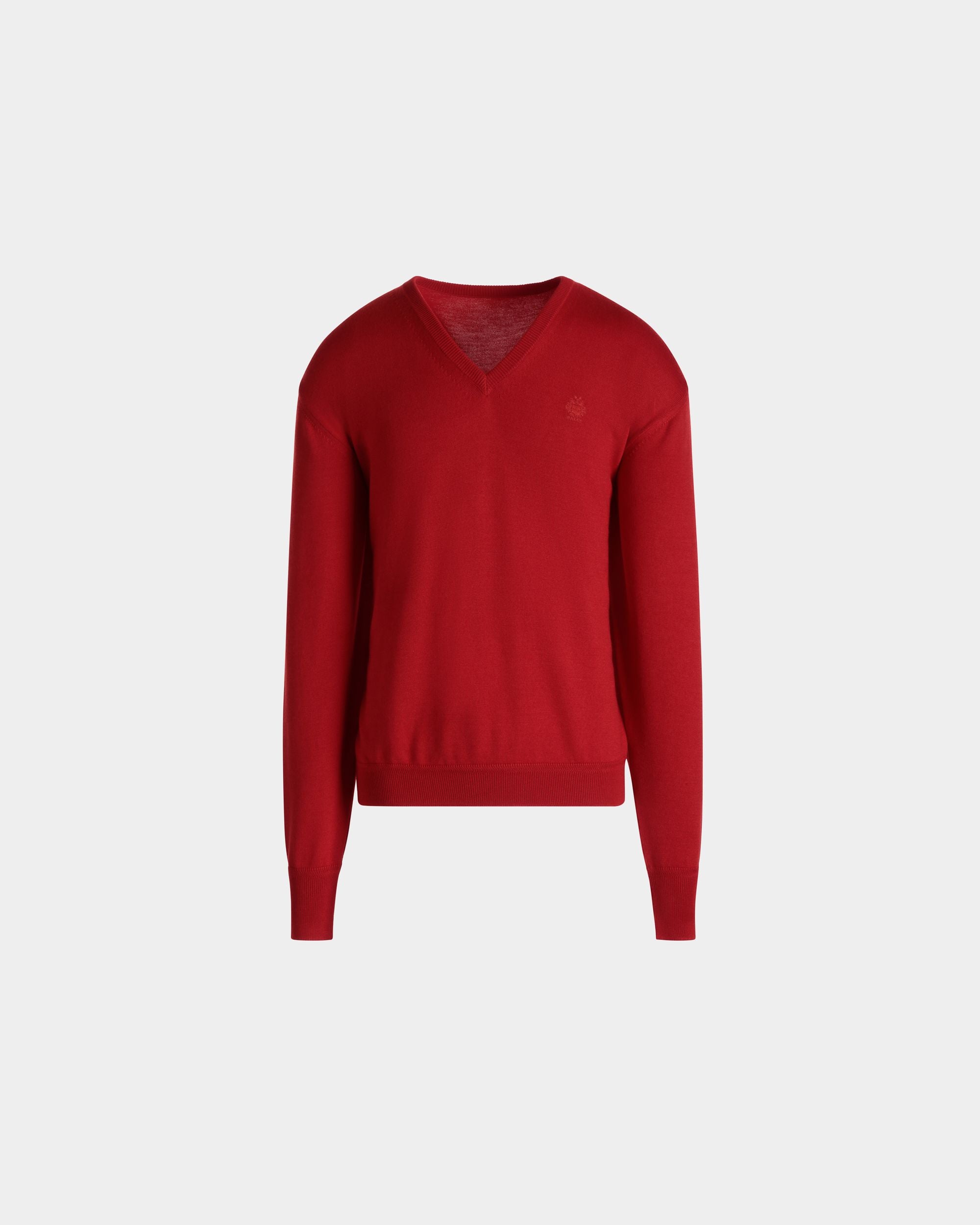 Knitwear V Neck In Red Mix Wool/Cash/Silk - Homme - Bally - 01