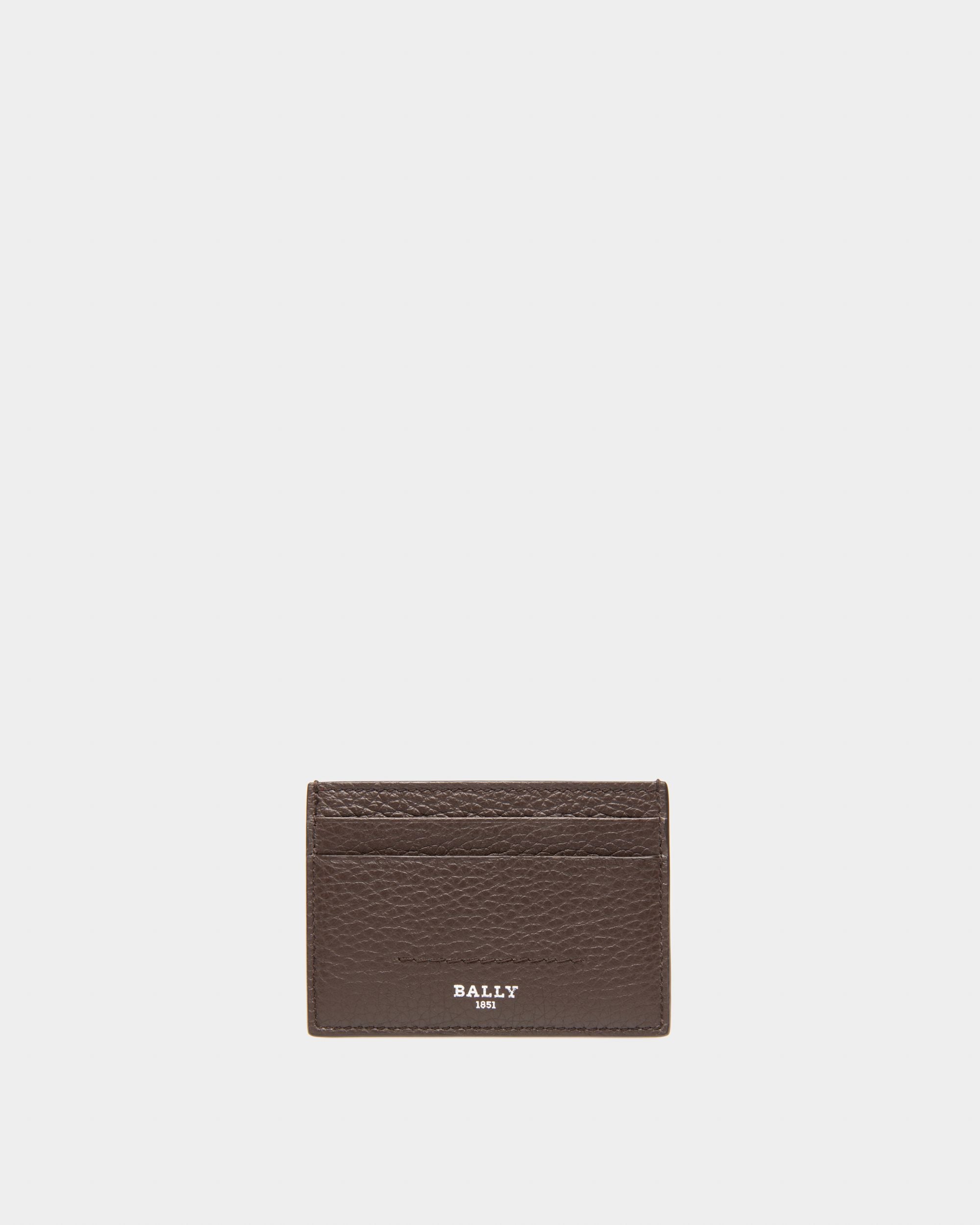 Schar Porte-Cartes En Cuir Marron Ébène - Homme - Bally - 01