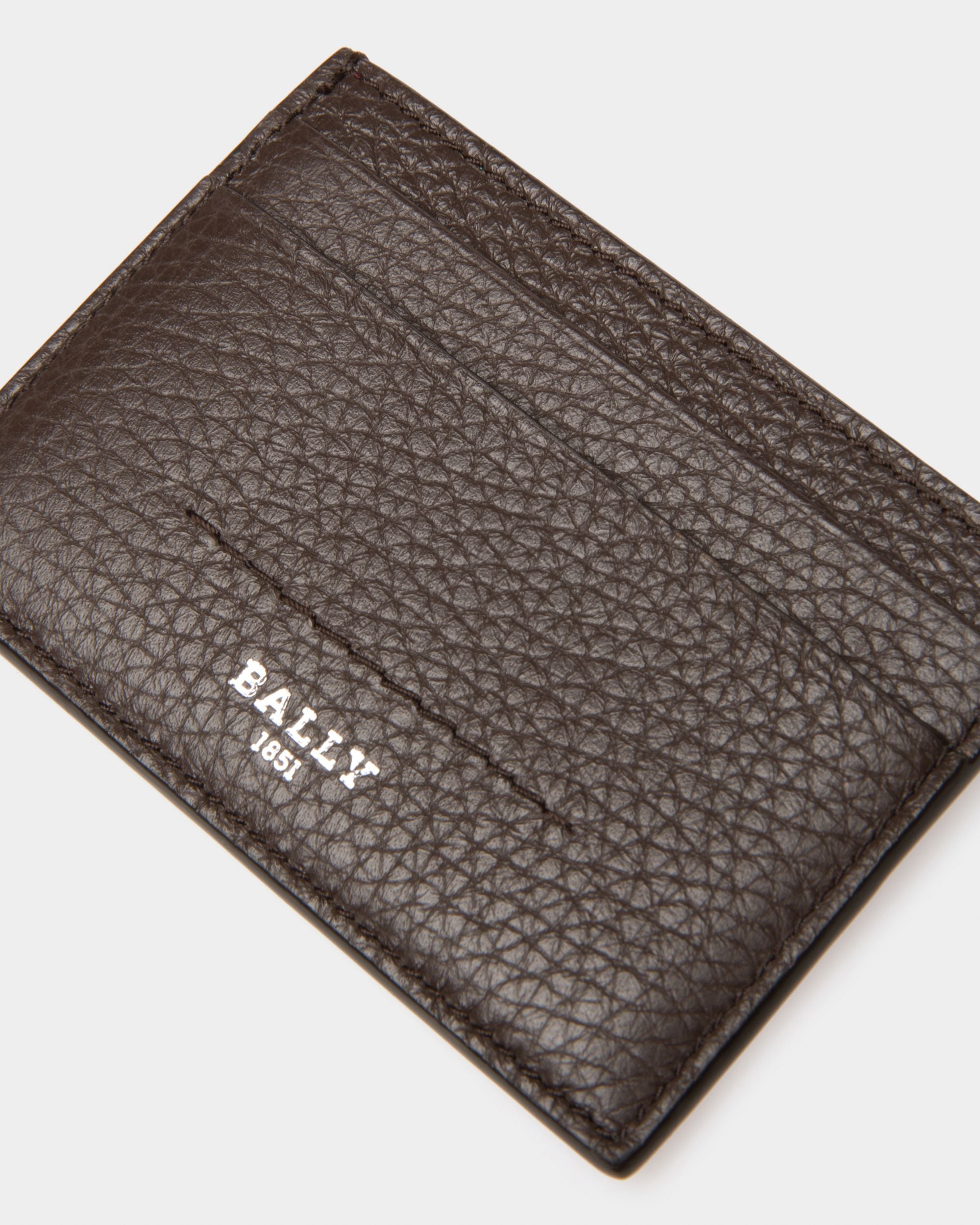 Schar Porte-Cartes En Cuir Marron Ébène - Homme - Bally - 03