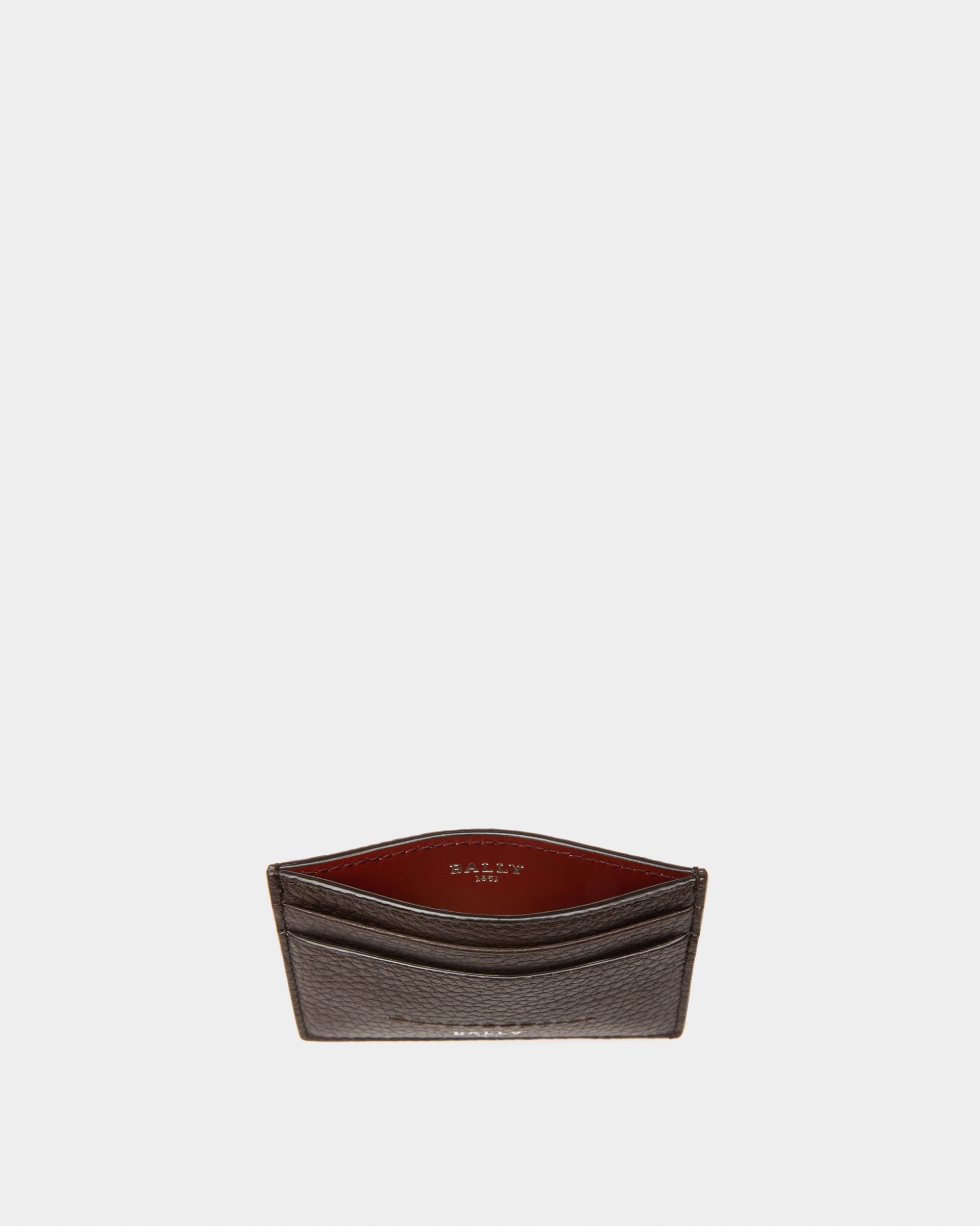 Schar Porte-Cartes En Cuir Marron Ébène - Homme - Bally - 04