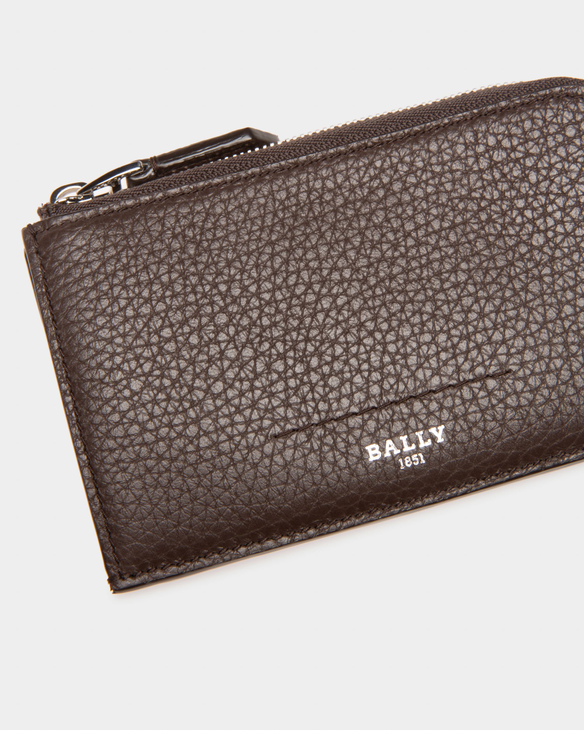 Scord Porte-Cartes En Cuir Marron Ébène - Homme - Bally - 03