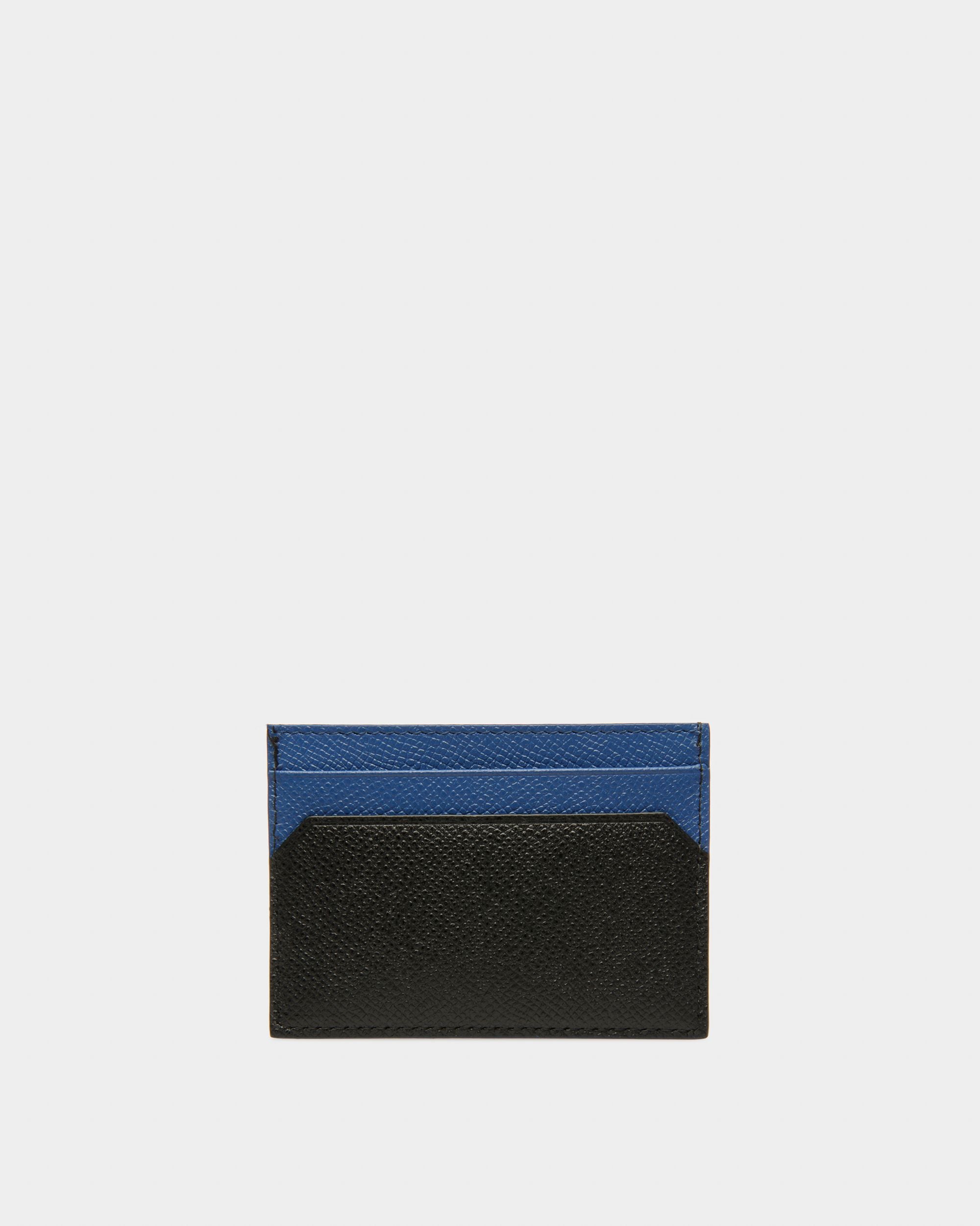 Bhar Porte-Cartes En Cuir Noir Et Bleu - Homme - Bally - 02