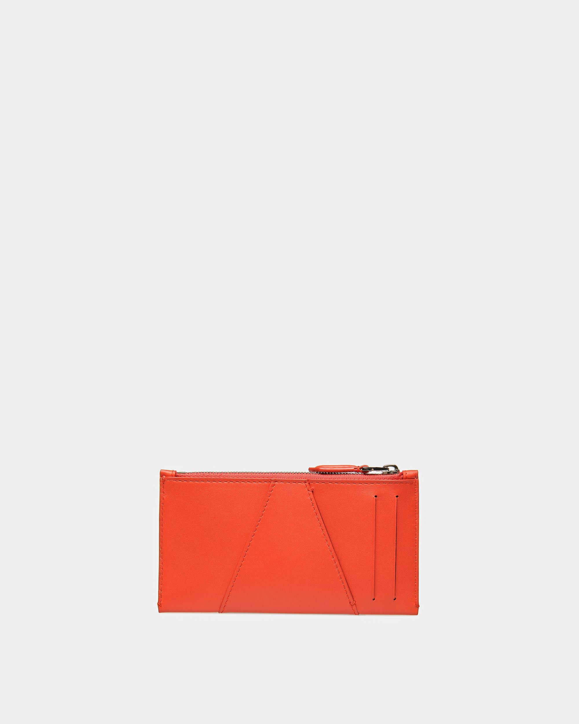 Adley Leather Business Card Holder In Orange - Men's - Bally - 02