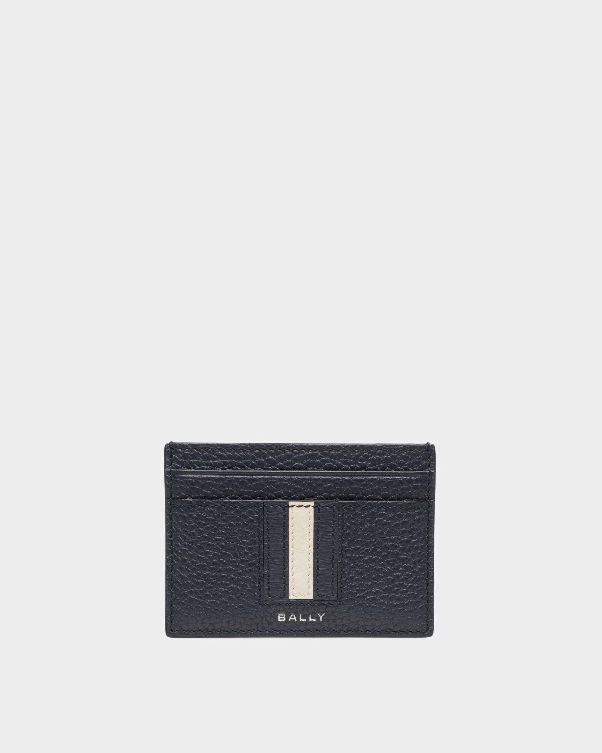 Porte-cartes de visite Ribbon Cuir bleu nuit - Homme - Bally - 01