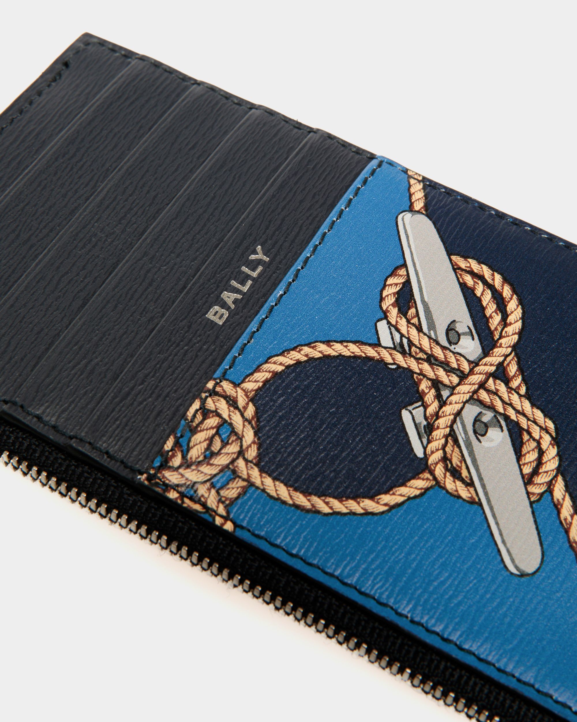 Crossing Kartenetui Mit Münzfach Aus Blauem Leder - Herren - Bally - 04