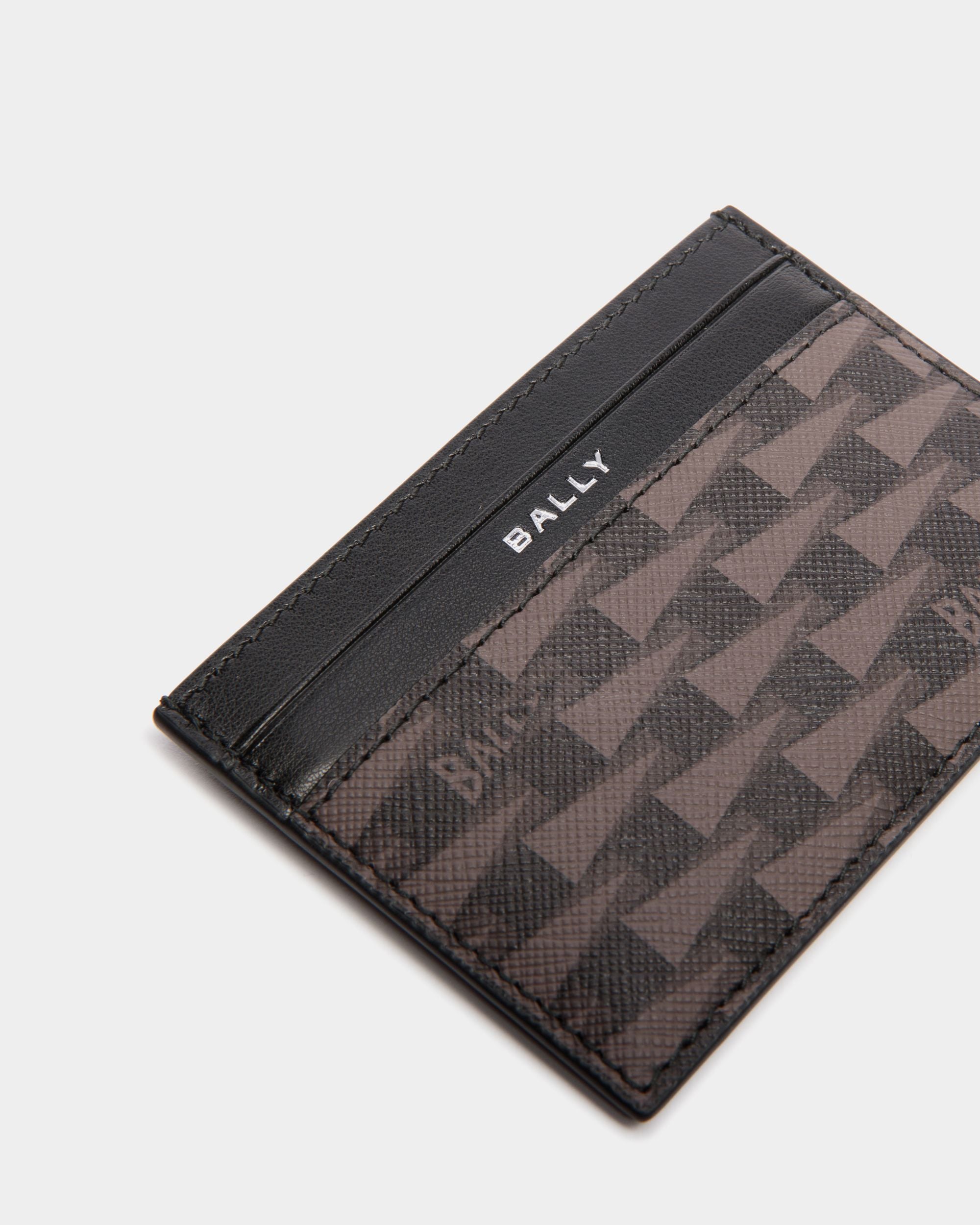Men s Pennant Credit Card Case in Black Pennant Motif Bally