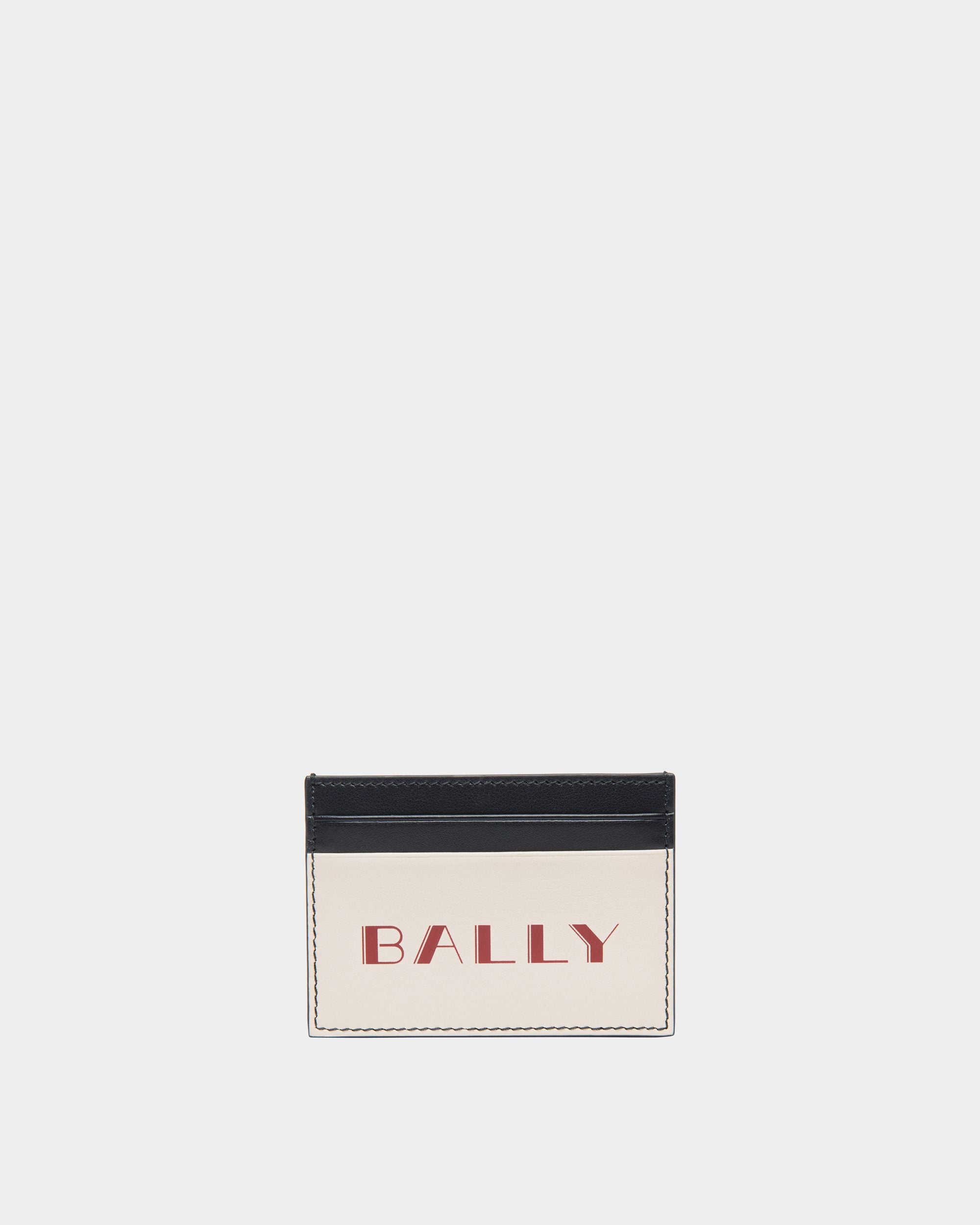 Étui Porte-Cartes De Crédit Summer Capsule En Cuir Blanc Et Navy Blue - Homme - Bally - 01