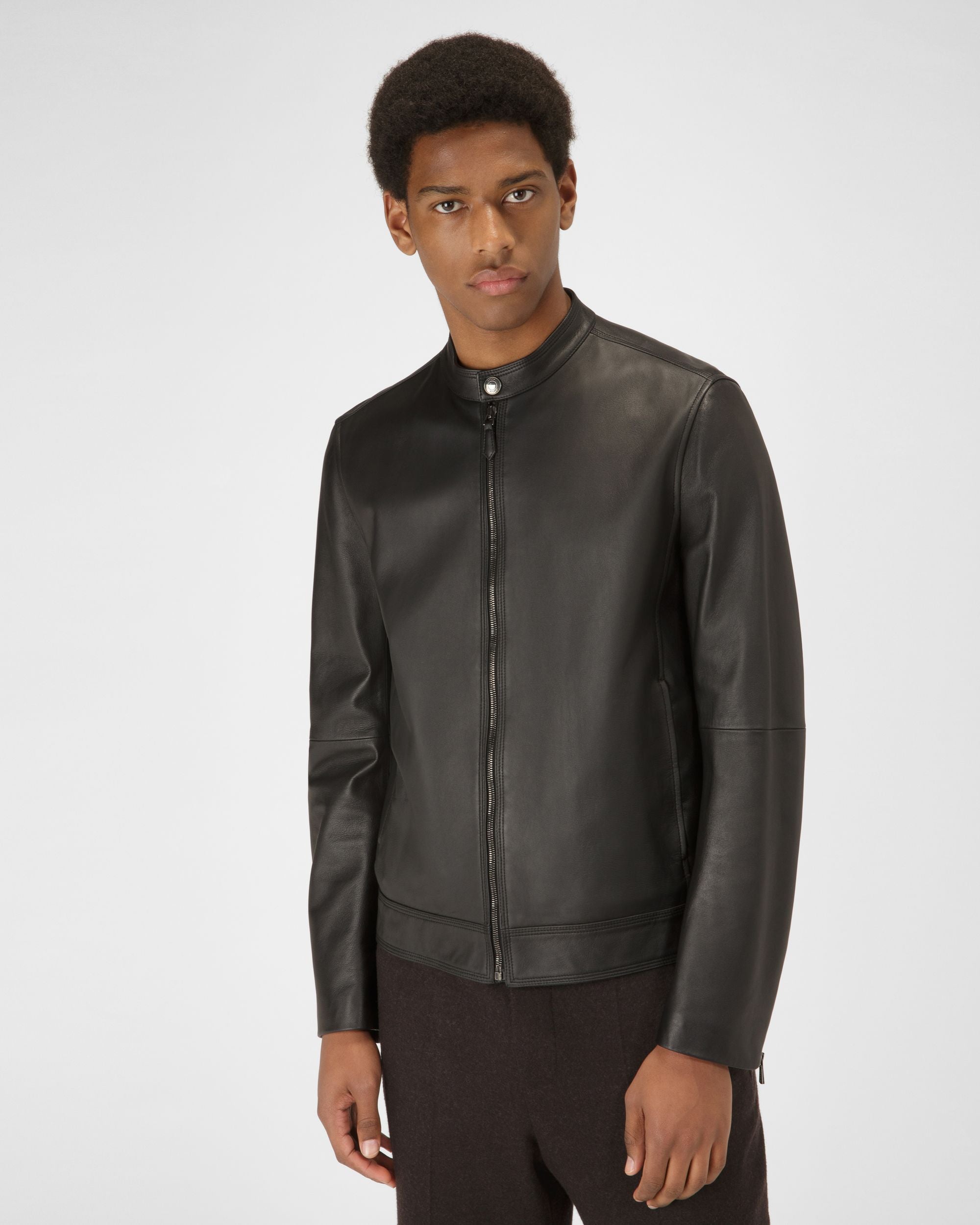 Blouson En Cuir Noir - Homme - Bally - 02