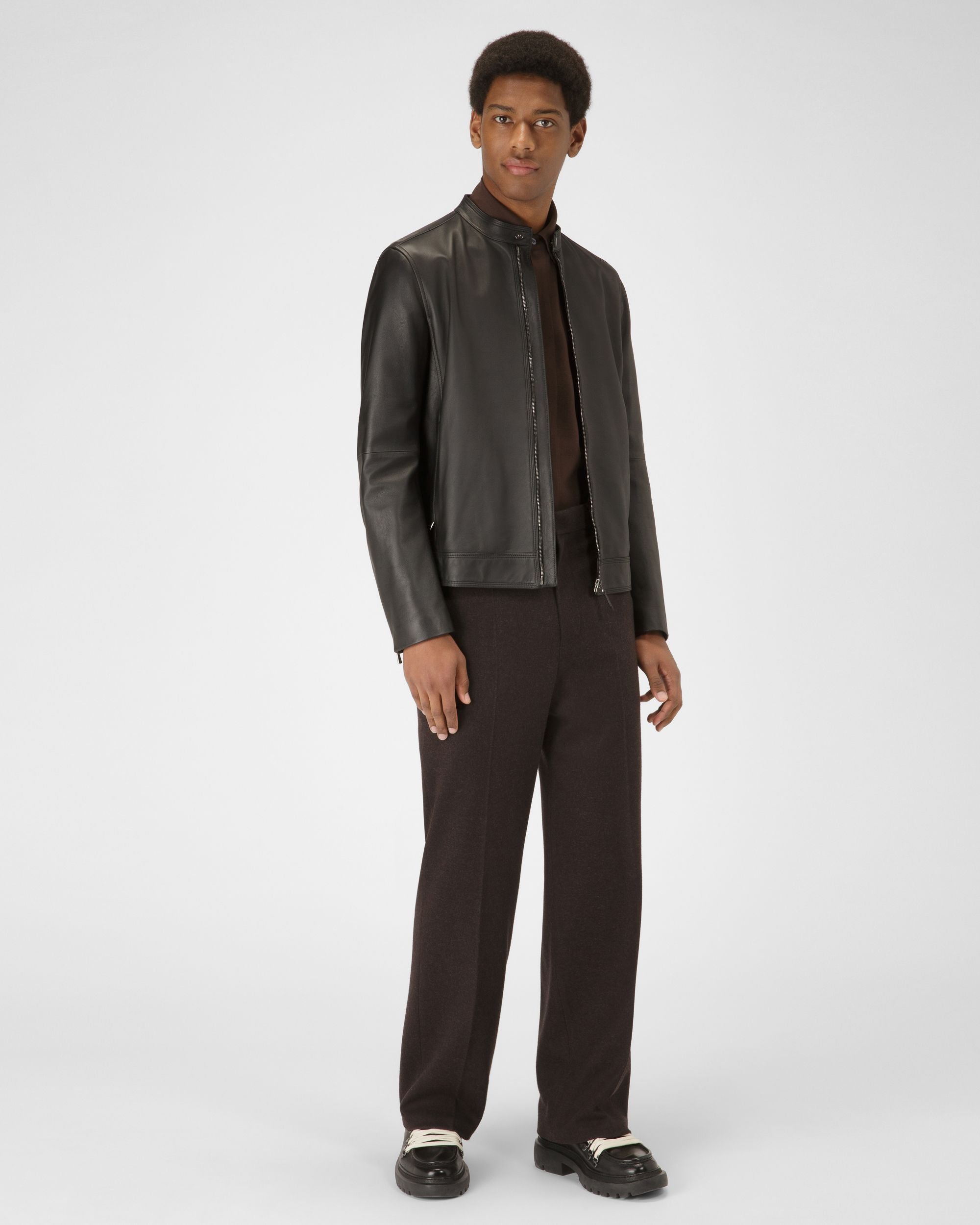 Blouson En Cuir Noir - Homme - Bally - 05
