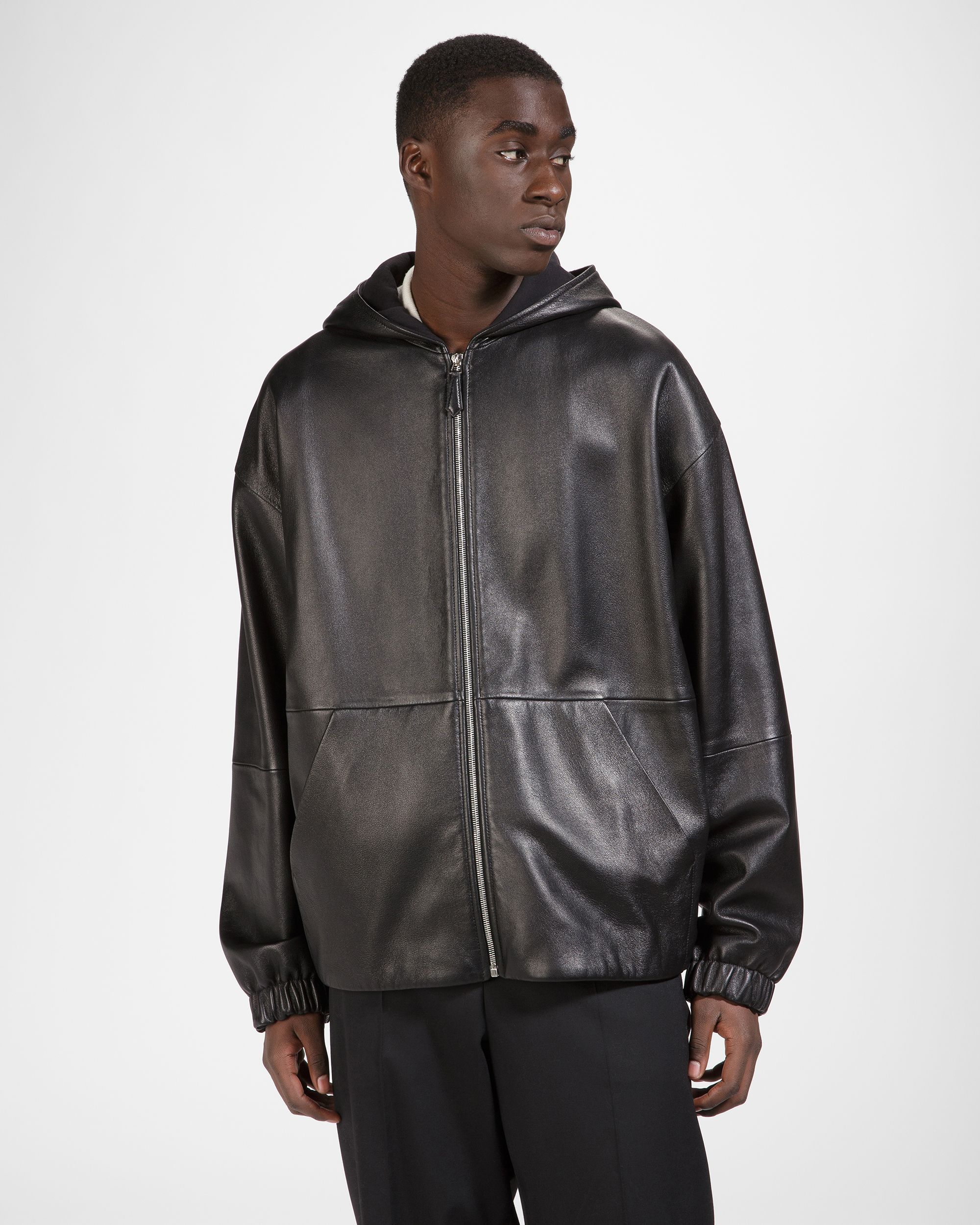 Veste En Cuir Noir - Homme - Bally - 01