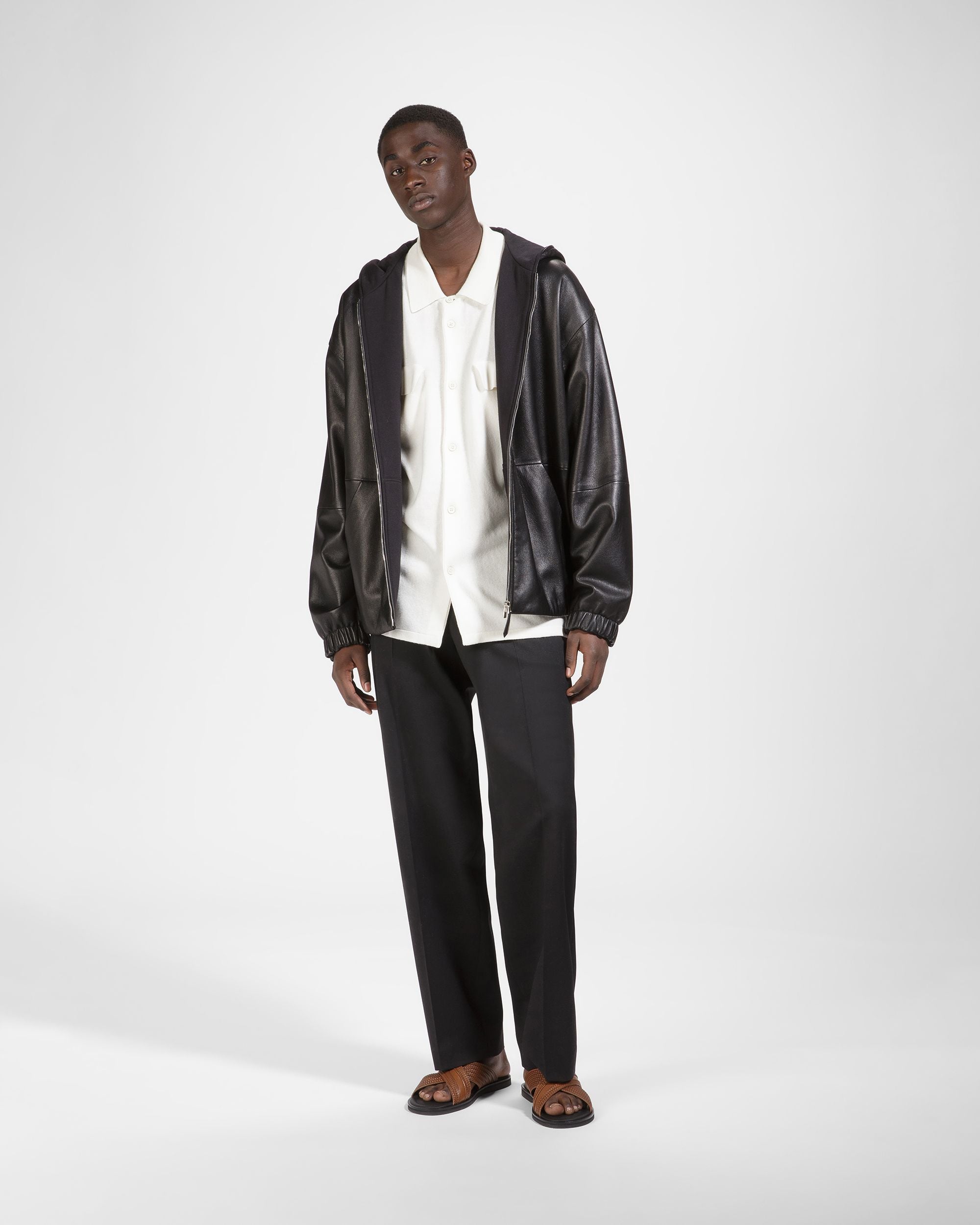 Veste En Cuir Noir - Homme - Bally - 04