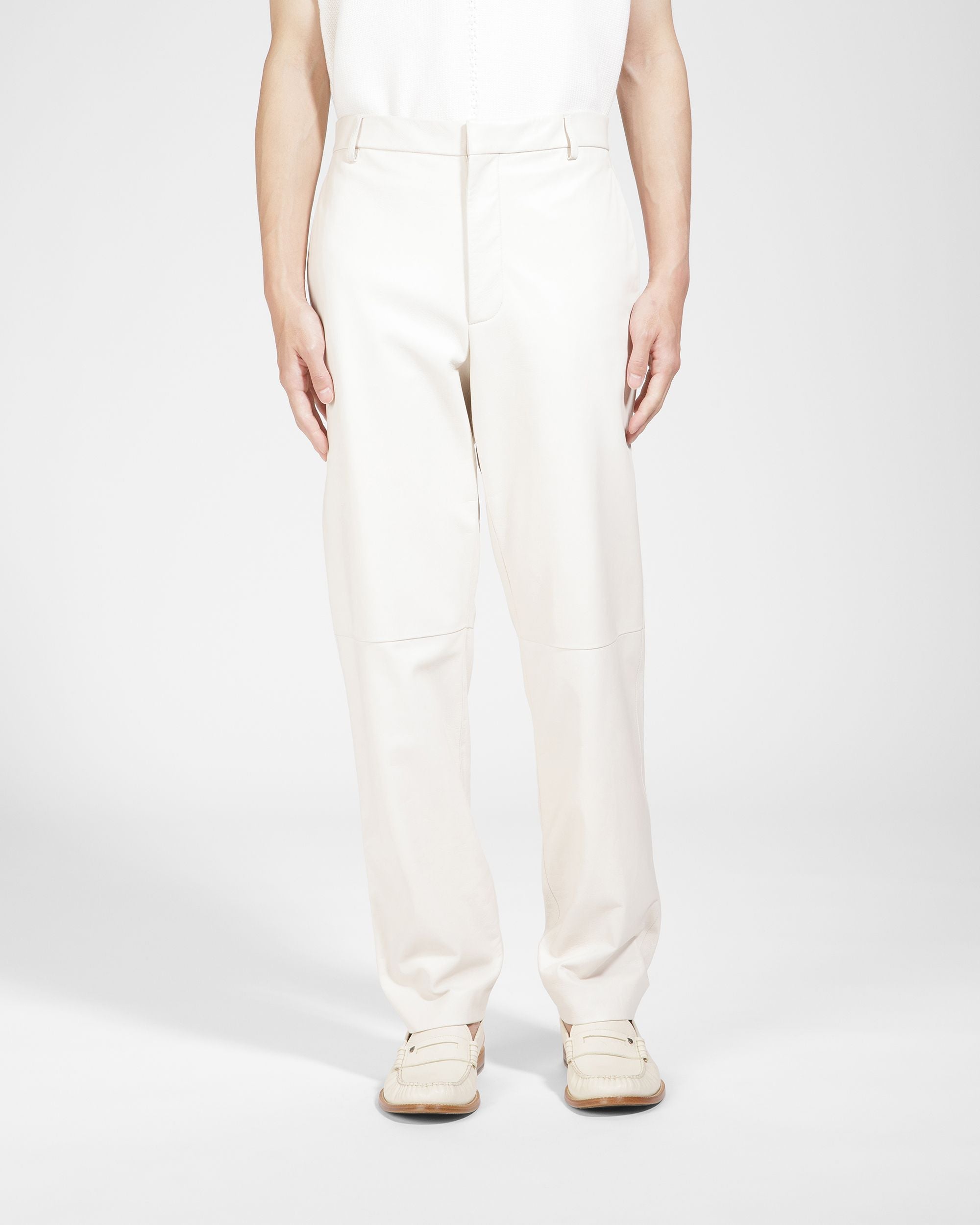 Pantalon En Cuir Ivoire - Homme - Bally - 01