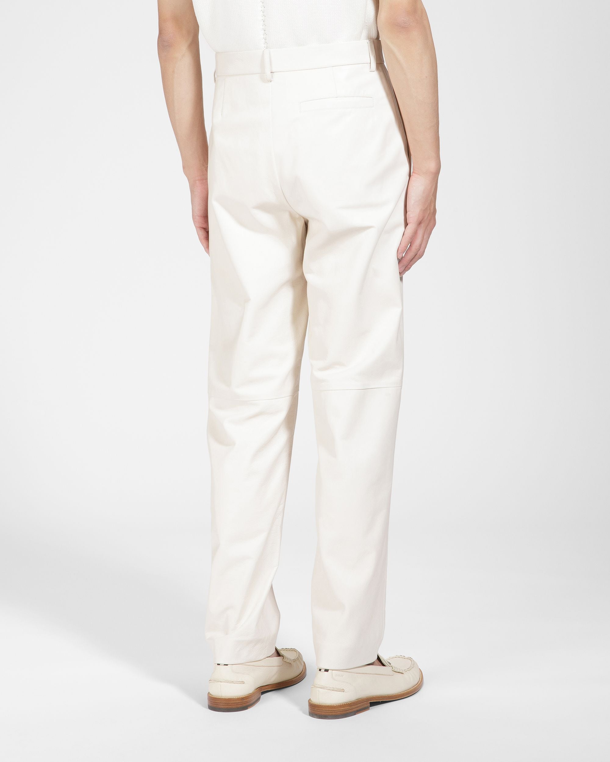Pantalon En Cuir Ivoire - Homme - Bally - 02