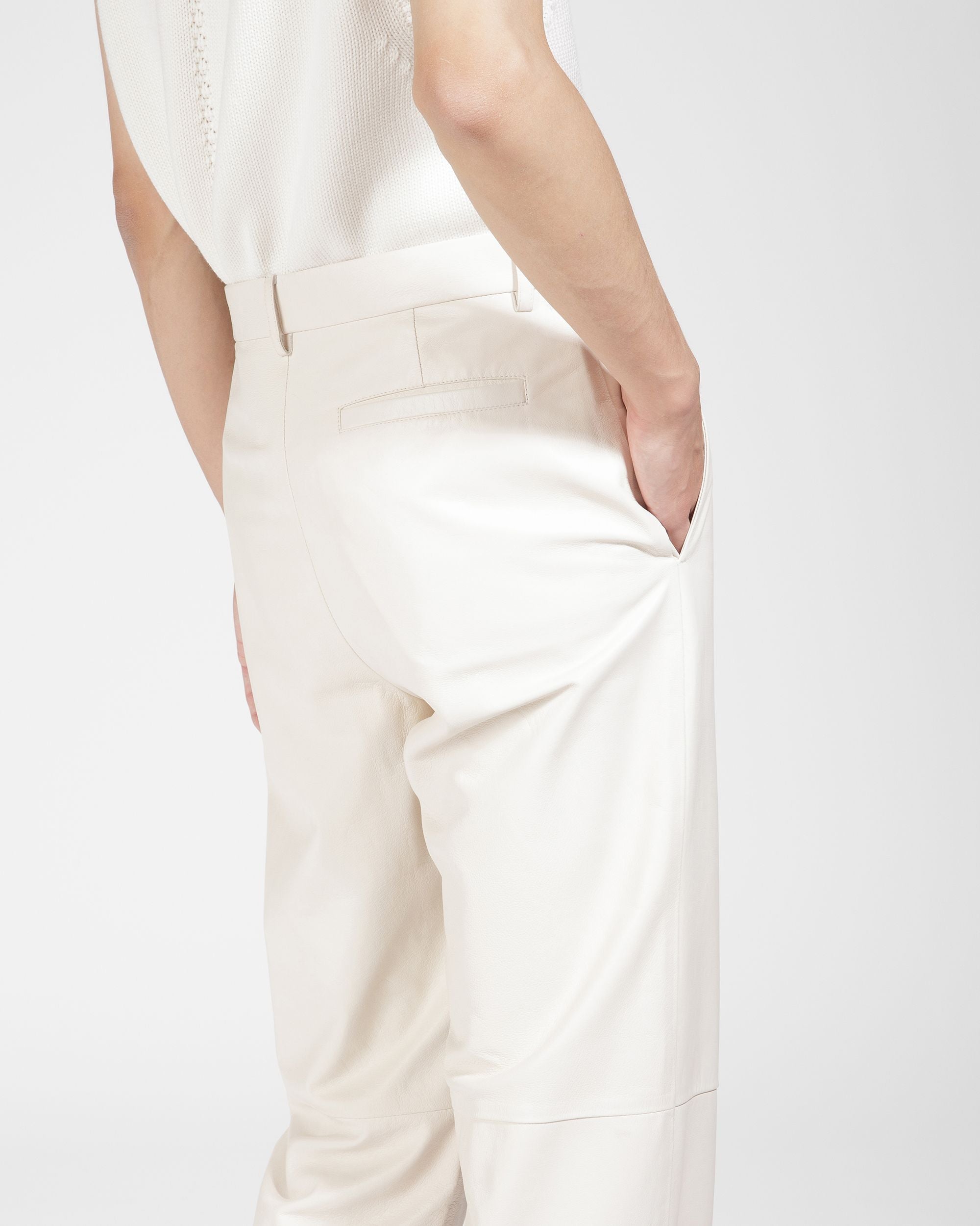 Pantalon En Cuir Ivoire - Homme - Bally - 03