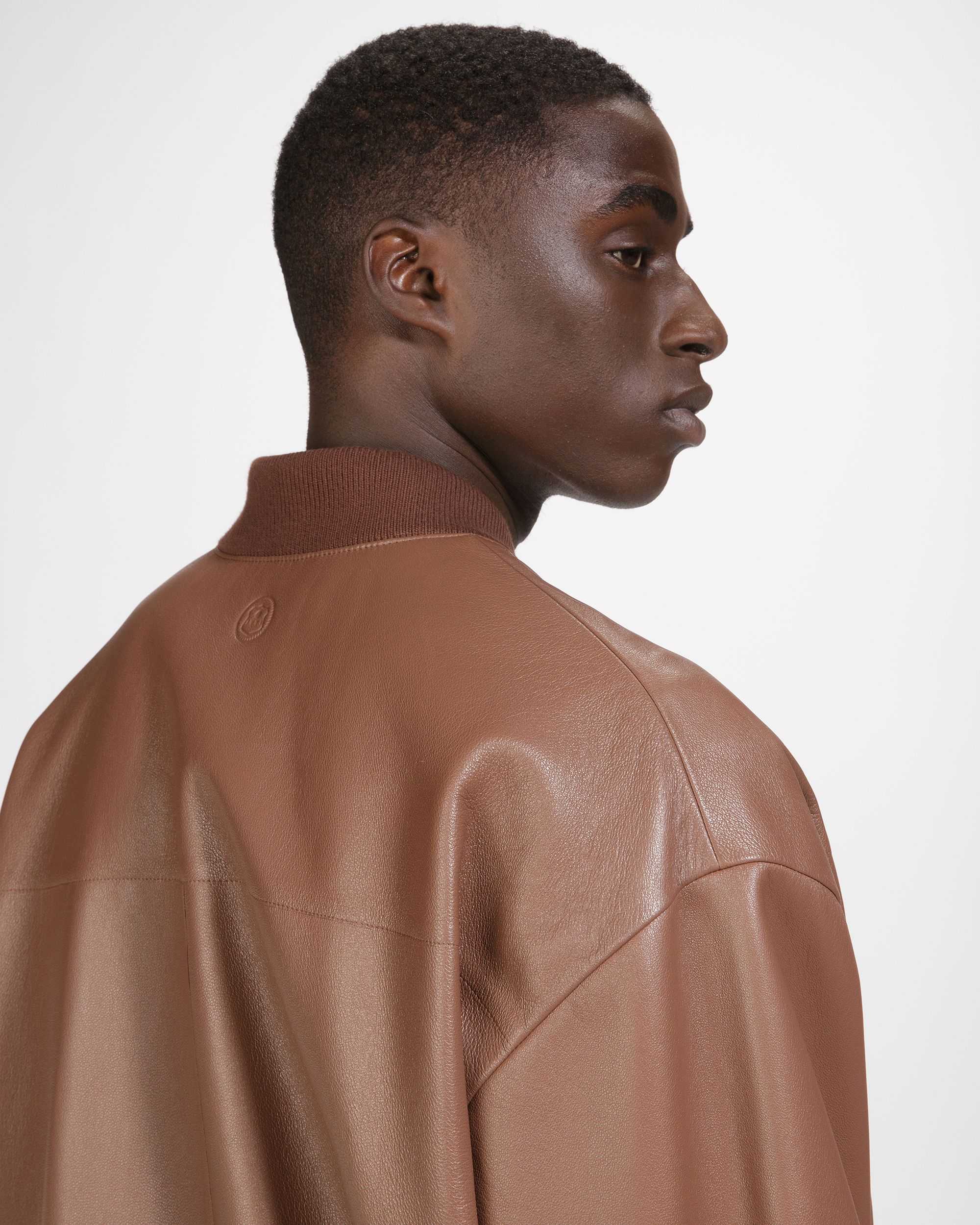 Blouson Bomber En Cuir Marron - Homme - Bally - 03