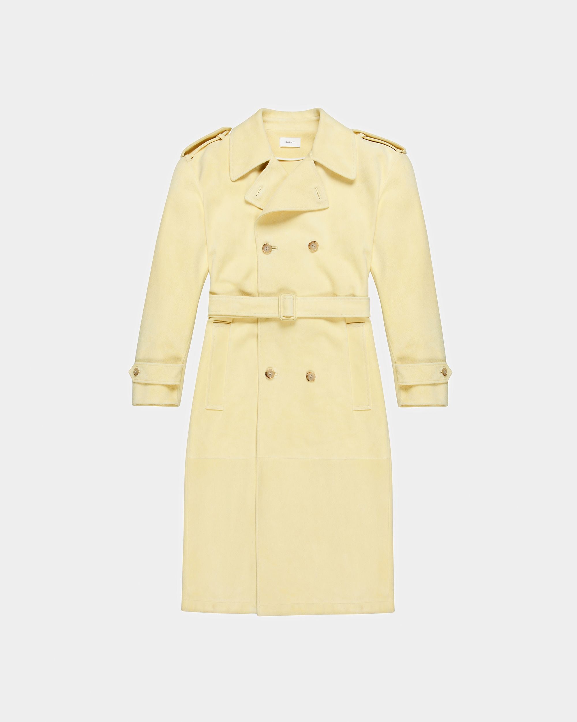 Trenchcoat Aus Leder Mit Gürtel In Gelb - Herren - Bally - 06