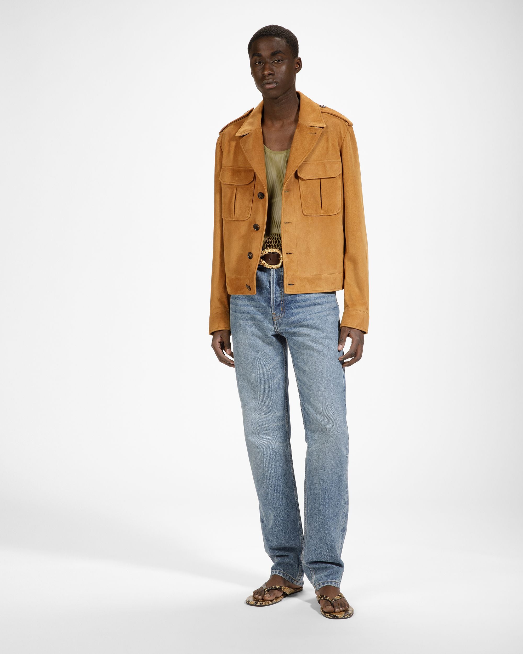 Blouson-Bomberjacke Aus Leder In Desert - Herren - Bally - 02