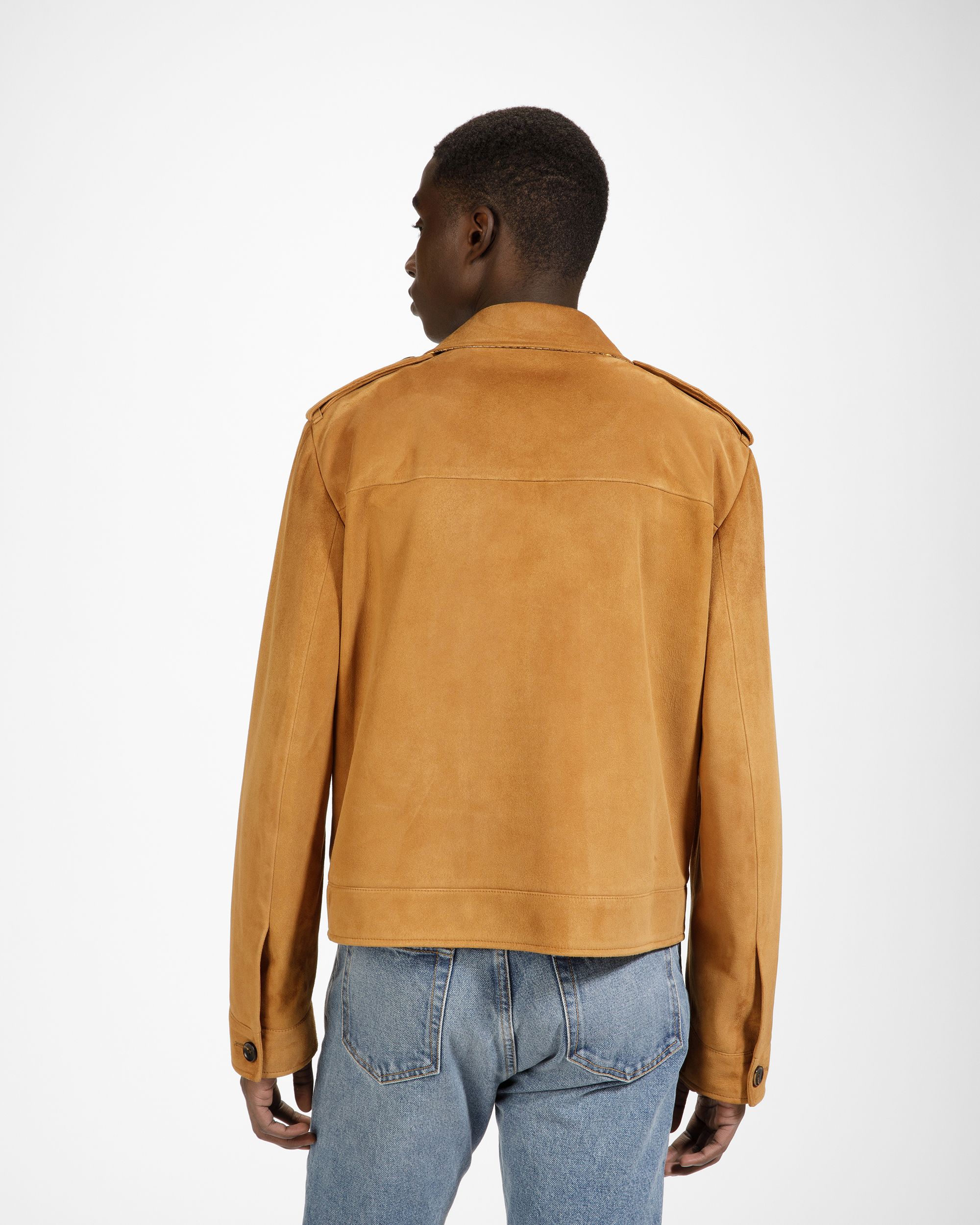 Blouson-Bomberjacke Aus Leder In Desert - Herren - Bally - 05