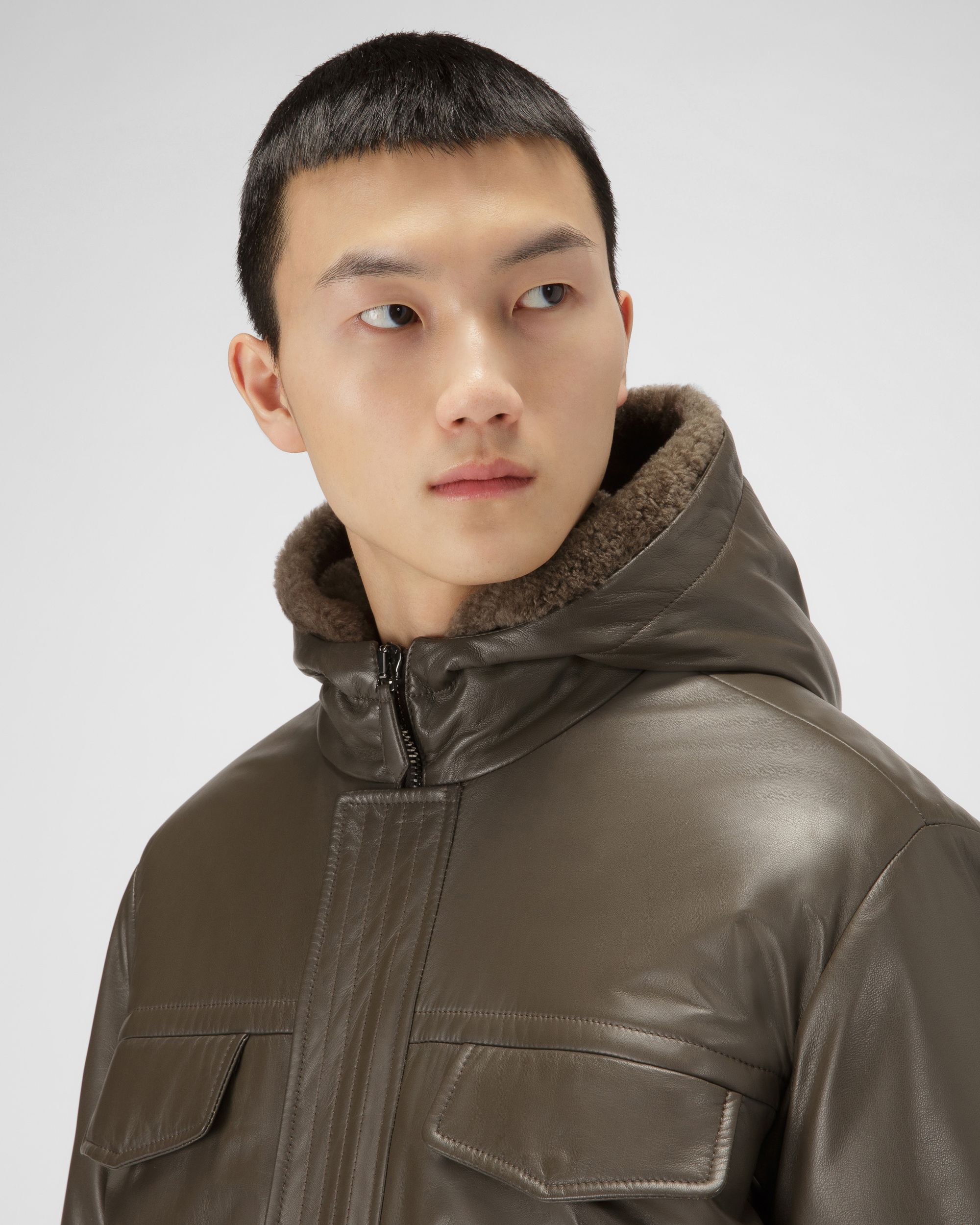 Manteau En Cuir Marron - Homme - Bally - 02