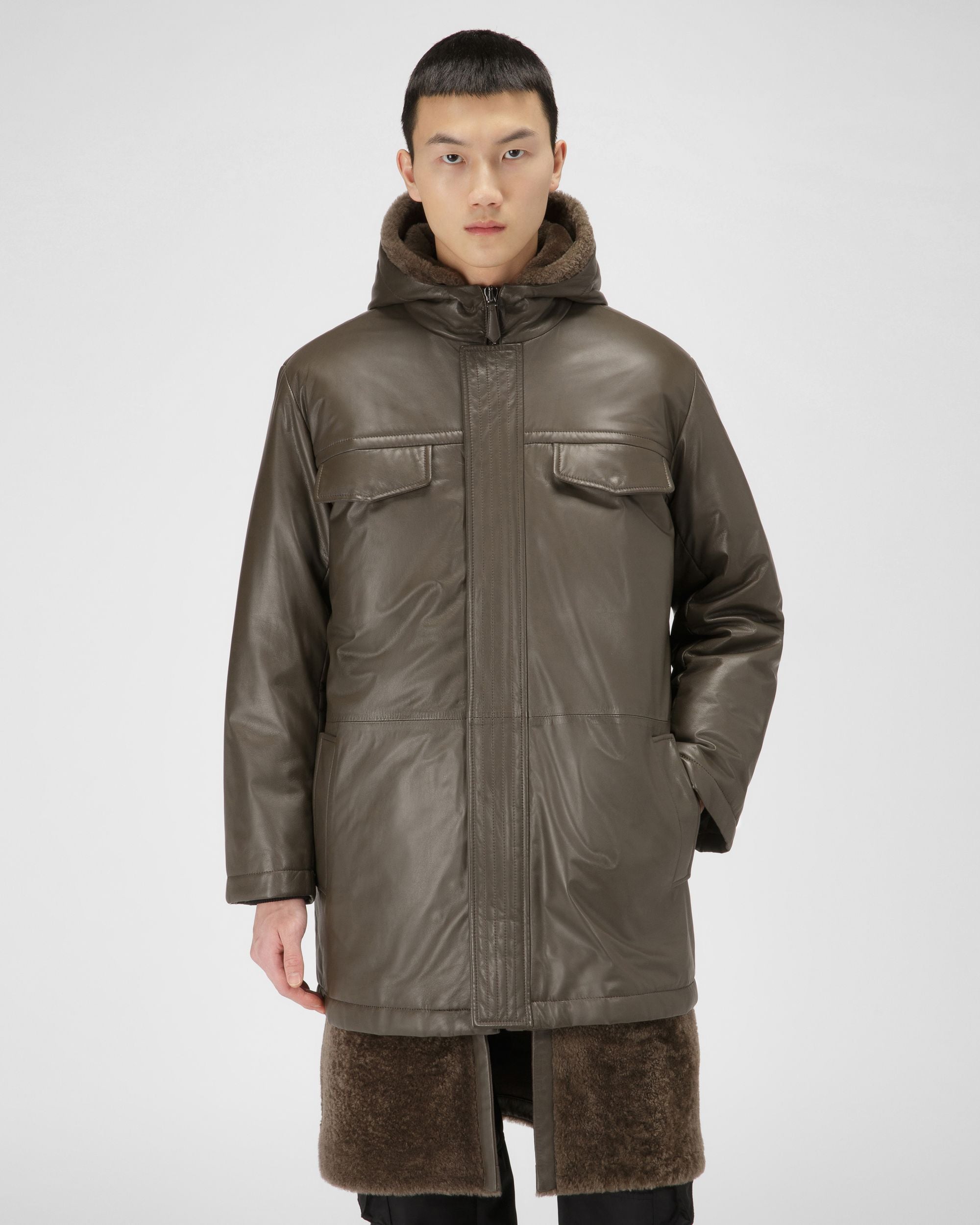 Manteau En Cuir Marron - Homme - Bally - 05