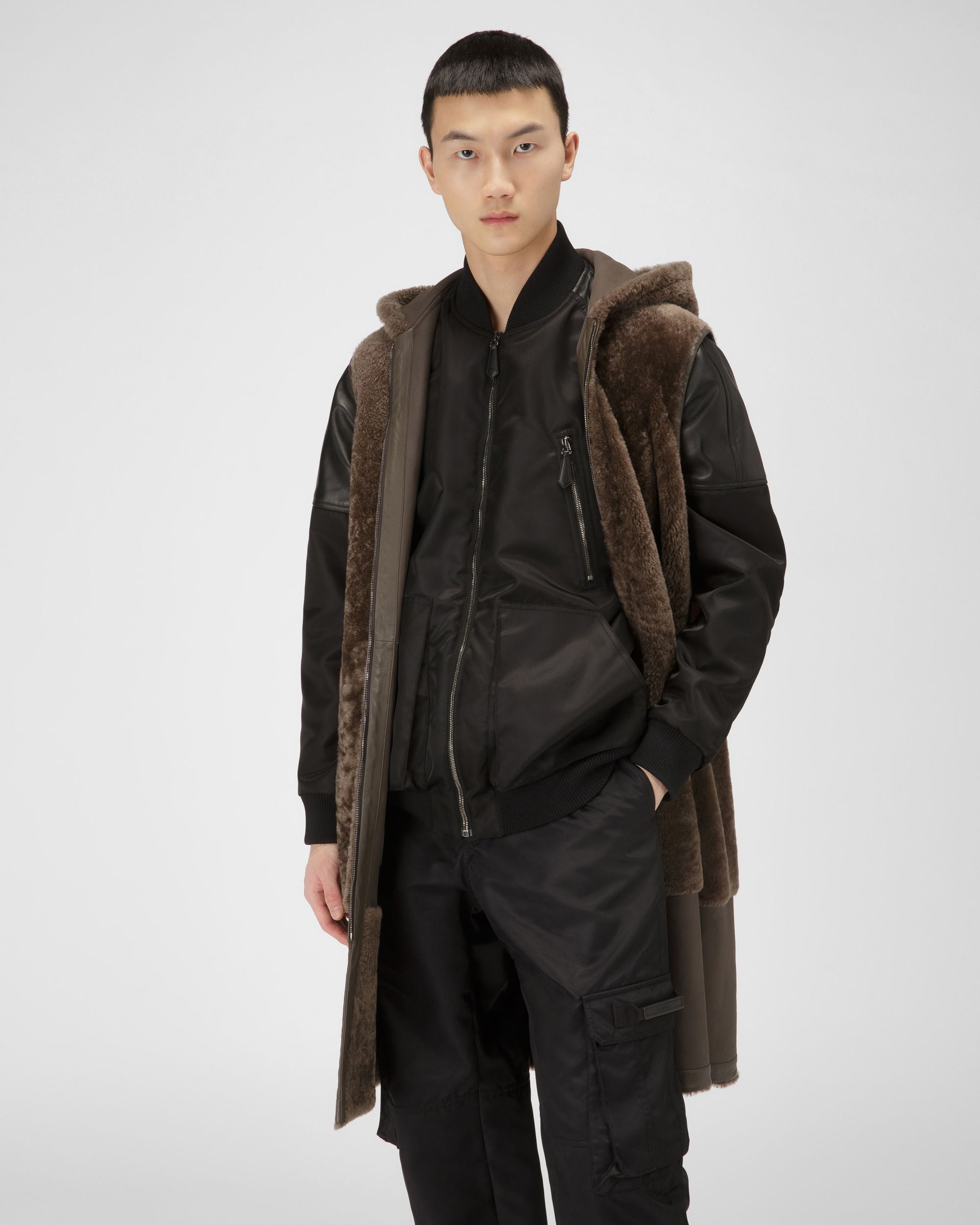 Manteau En Cuir Marron - Homme - Bally - 06