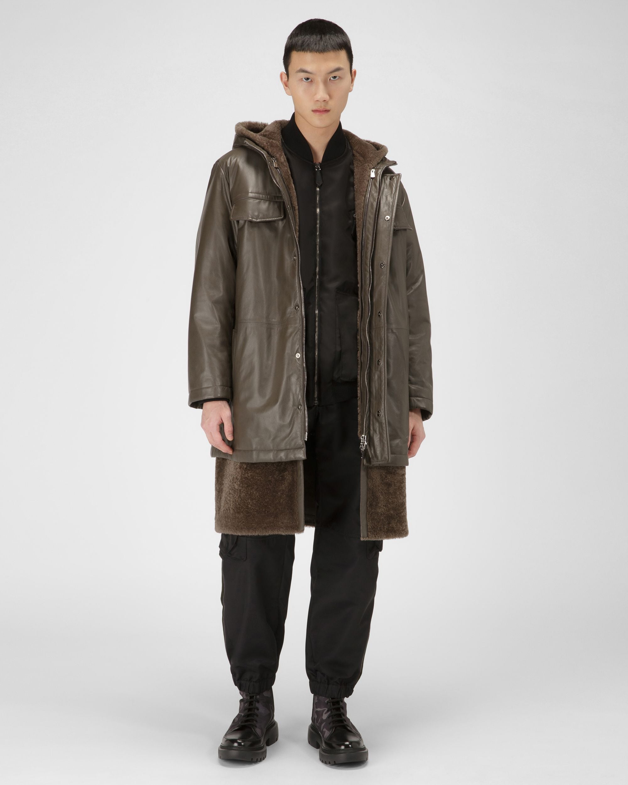 Manteau En Cuir Marron - Homme - Bally - 07