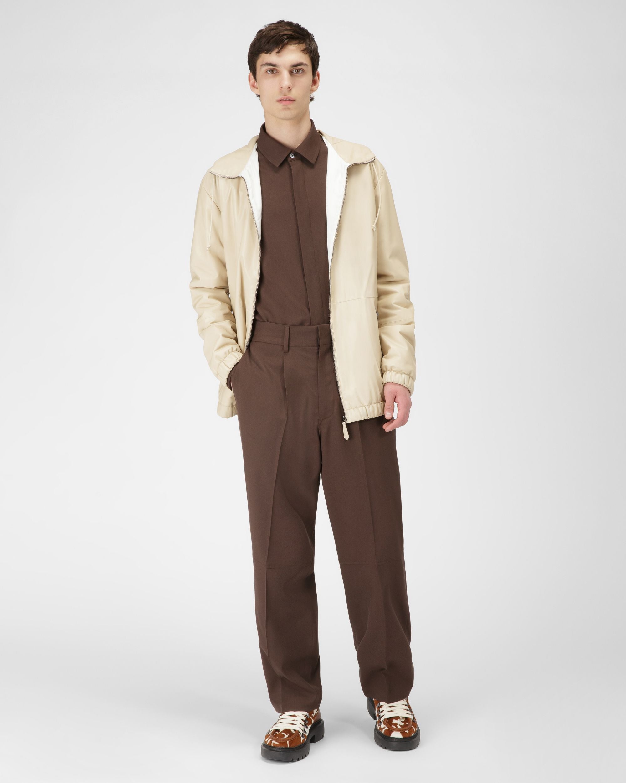 Veste En Cuir Beige - Homme - Bally - 04