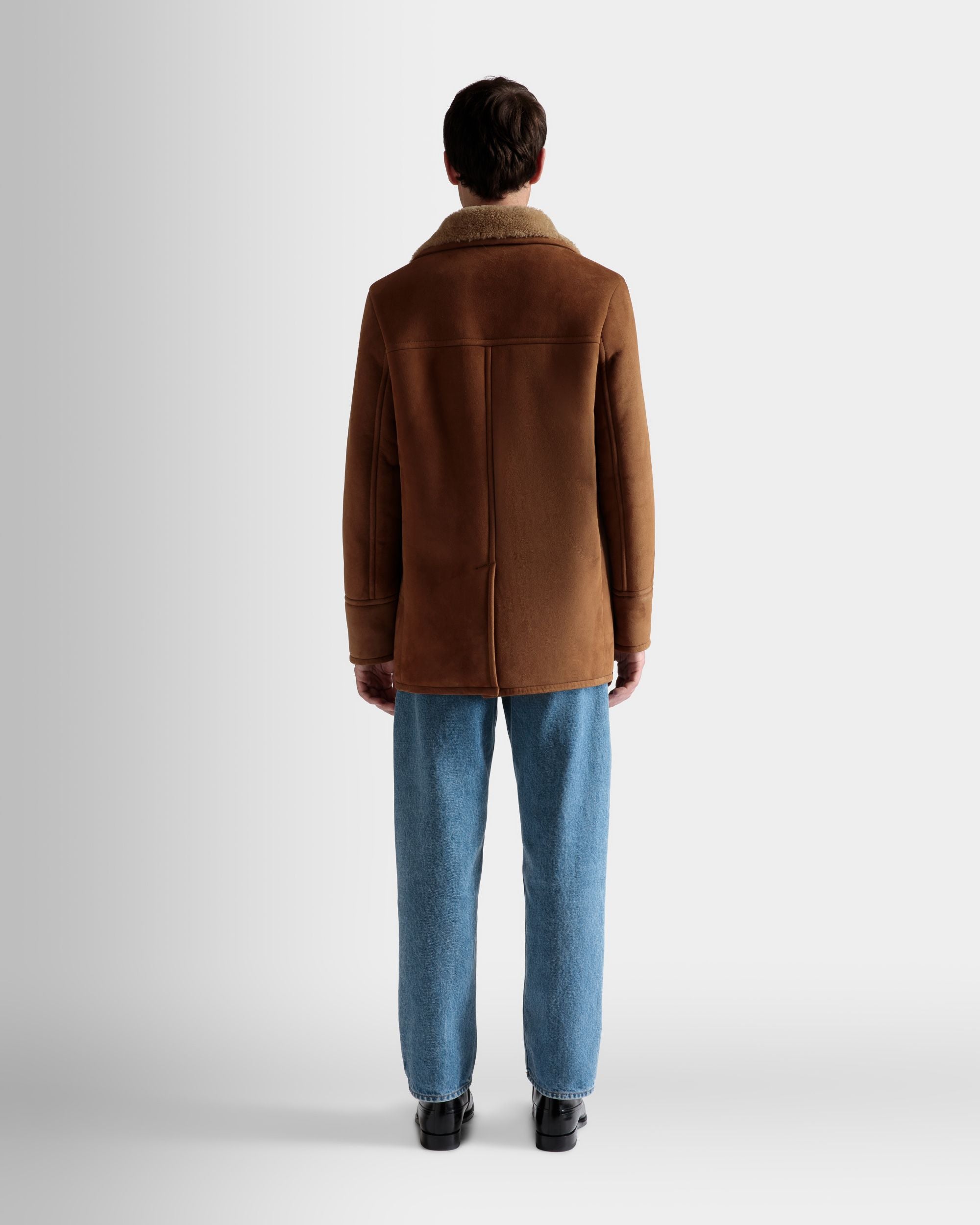Zweireihiger Lammfellmantel Aus Veloursleder In Braun - Herren - Bally - 06