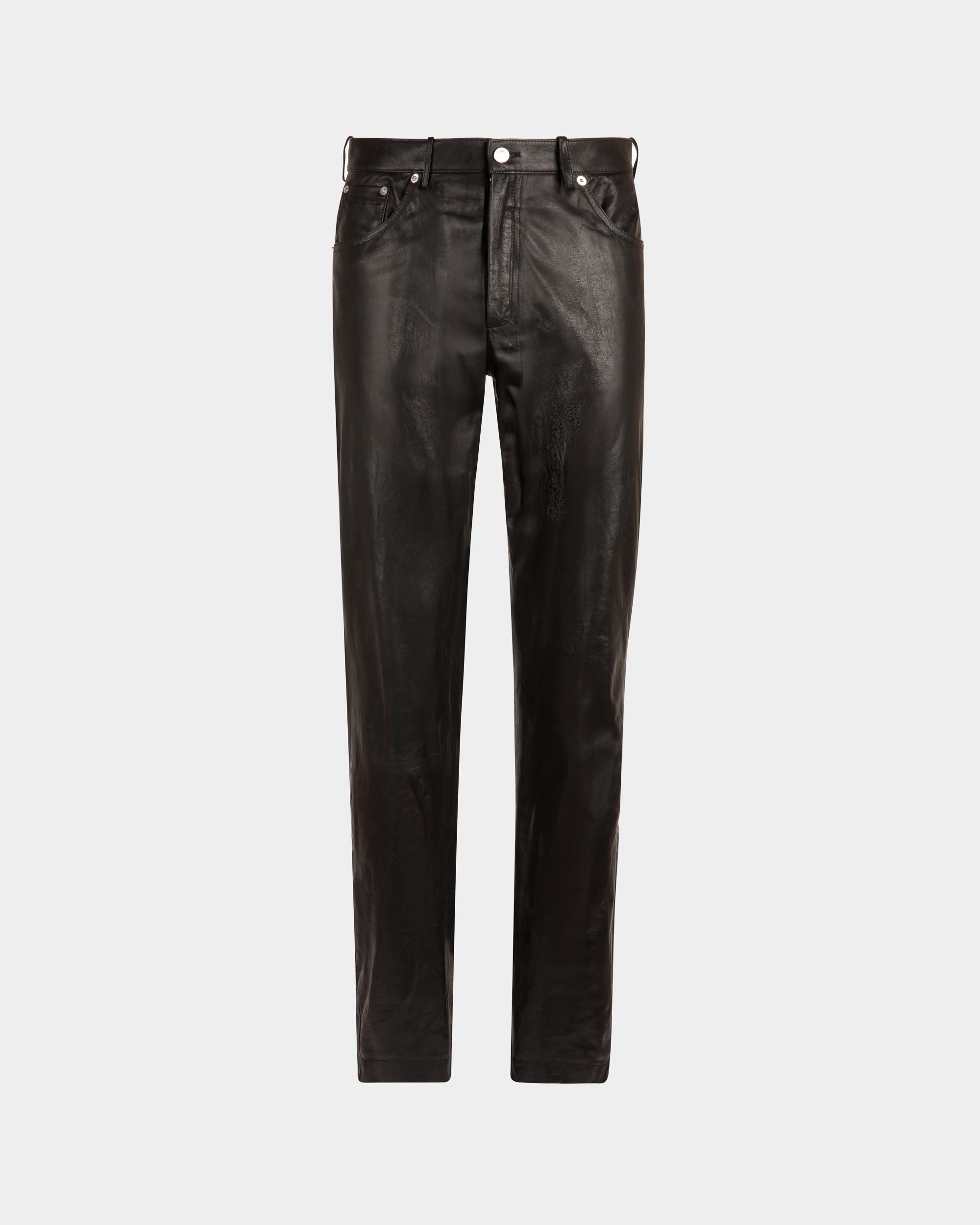 Pantalon En Cuir Noir - Homme - Bally - 01