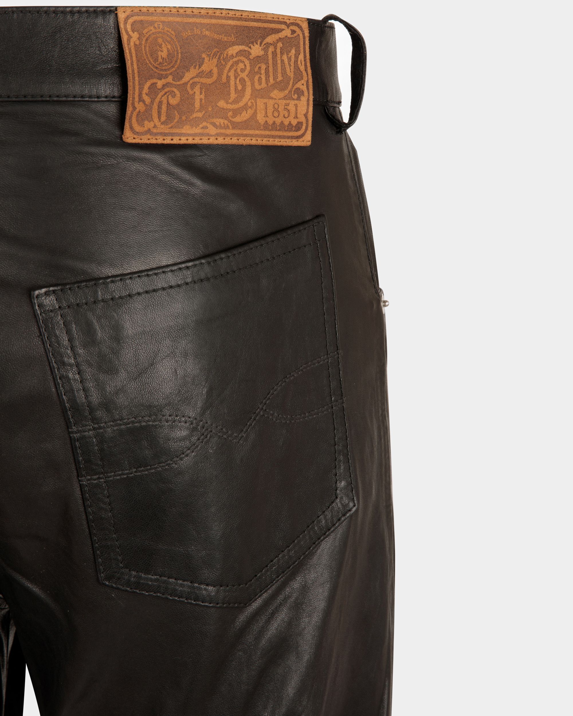 Pantalon En Cuir Noir - Homme - Bally - 02