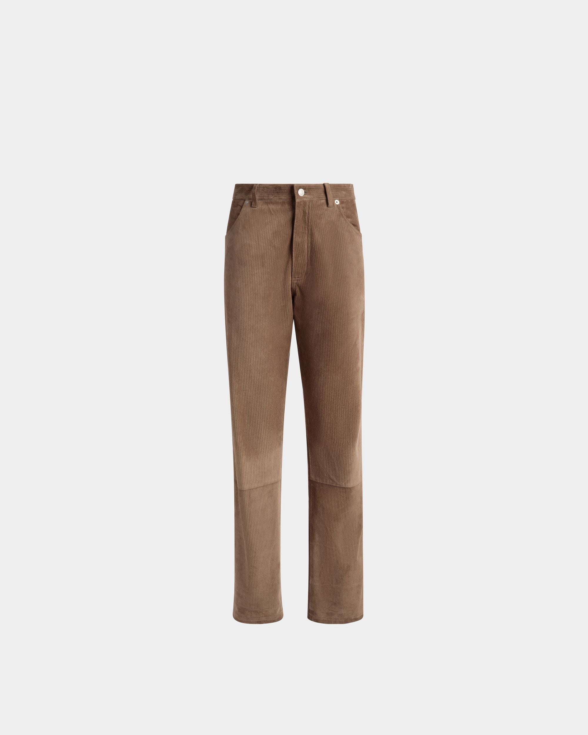 Pantalon Droit En Cuir Sépia - Homme - Bally - 01