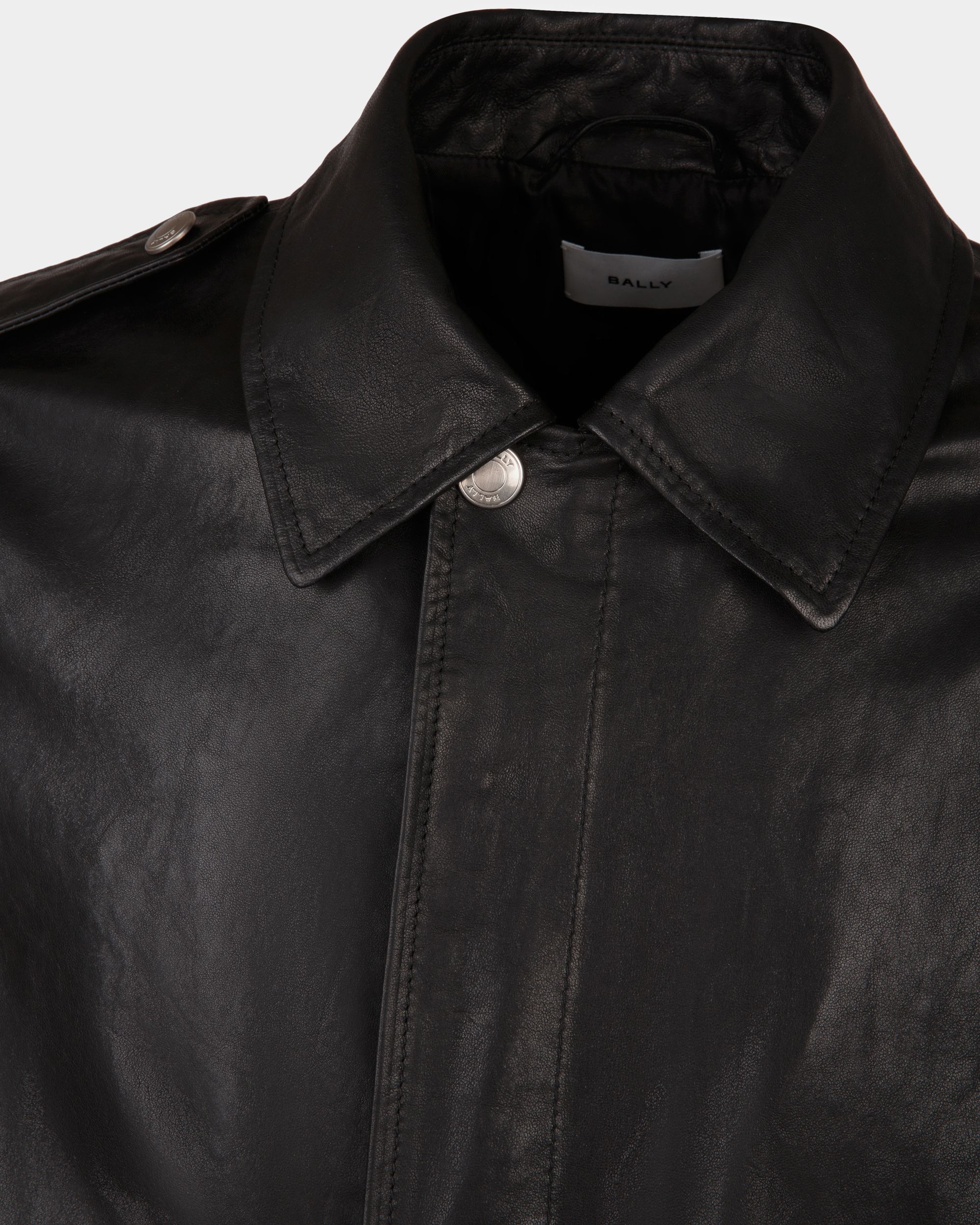 Bomberjacke Aus Leder In Schwarz - Herren - Bally - 02