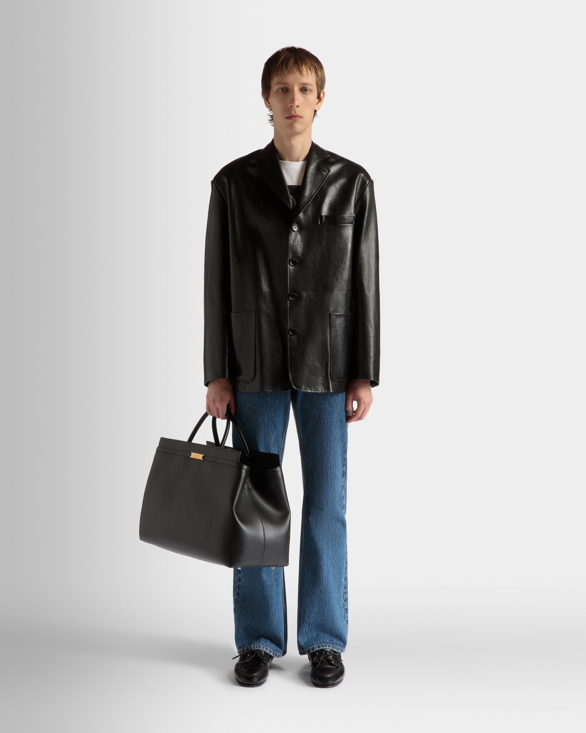 Jacke Aus Leder In Schwarz - Herren - Bally - 02
