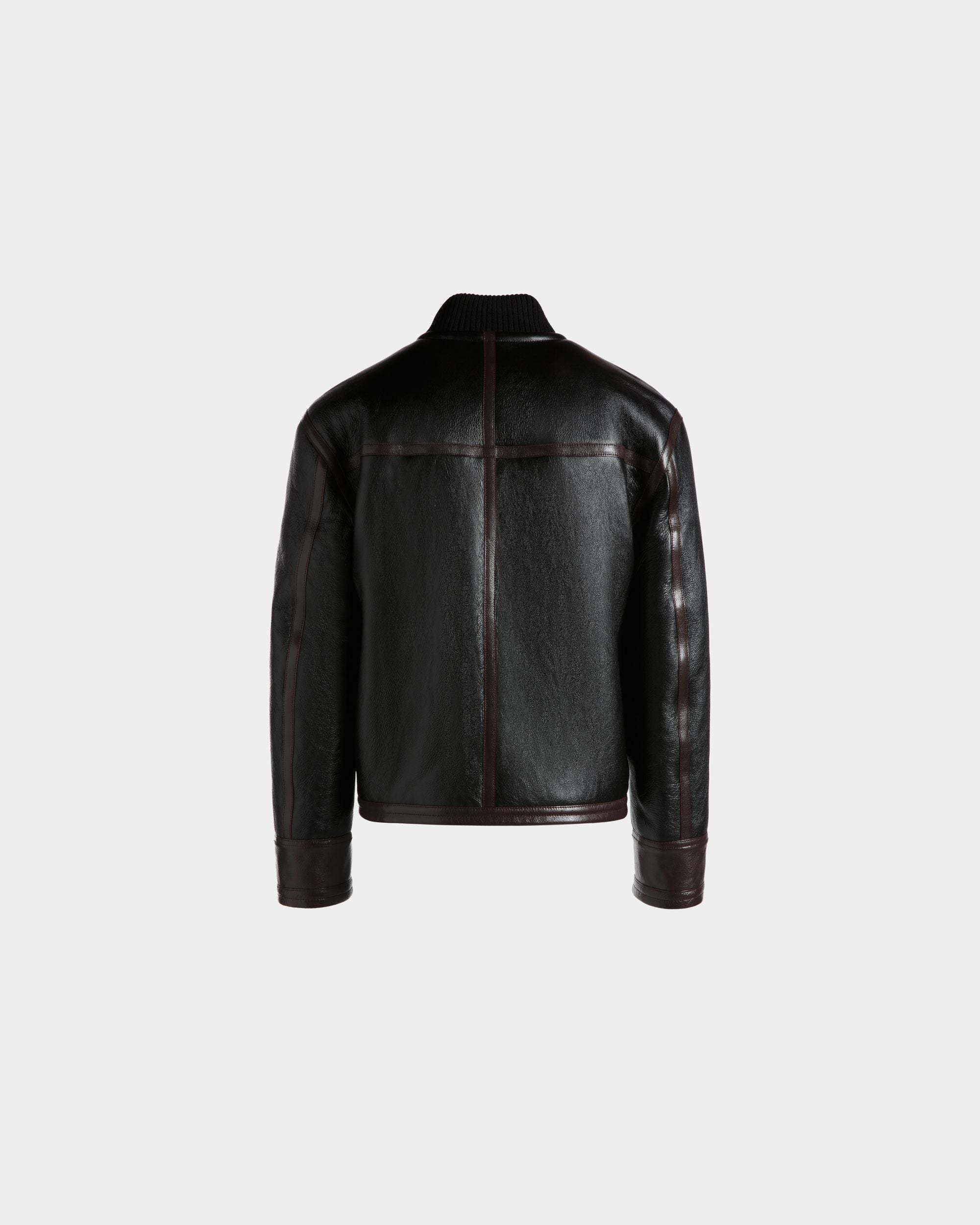 Bomberjacke Aus Schwarzem Leder Mit Shearling-Futter - Herren - Bally - 02