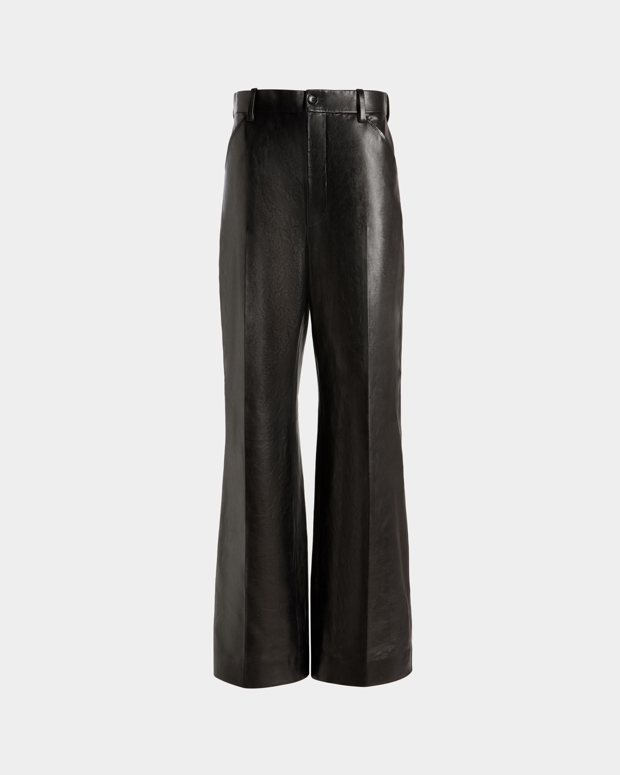 Pantalon Taille Haute En Cuir Noir - Homme - Bally - 01