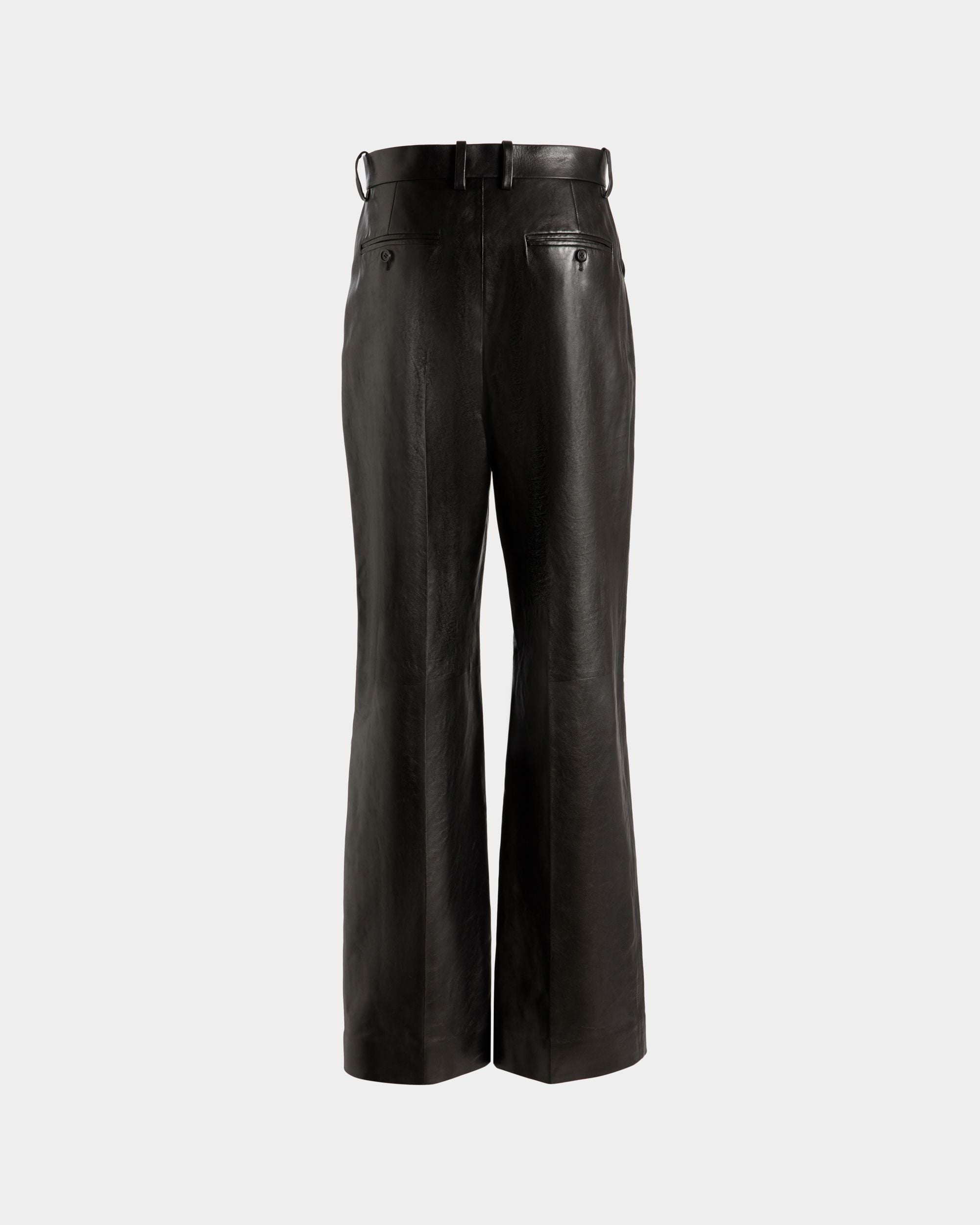 Pantalon Taille Haute En Cuir Noir - Homme - Bally - 05